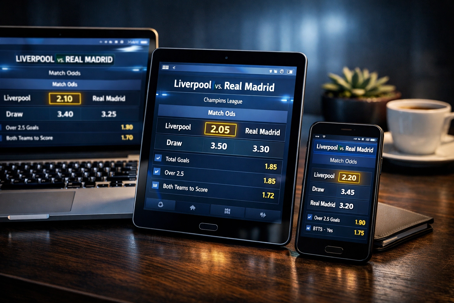 Quotenvergleich auf drei Wettplattformen: Unterschiedliche Odds für dasselbe Spiel