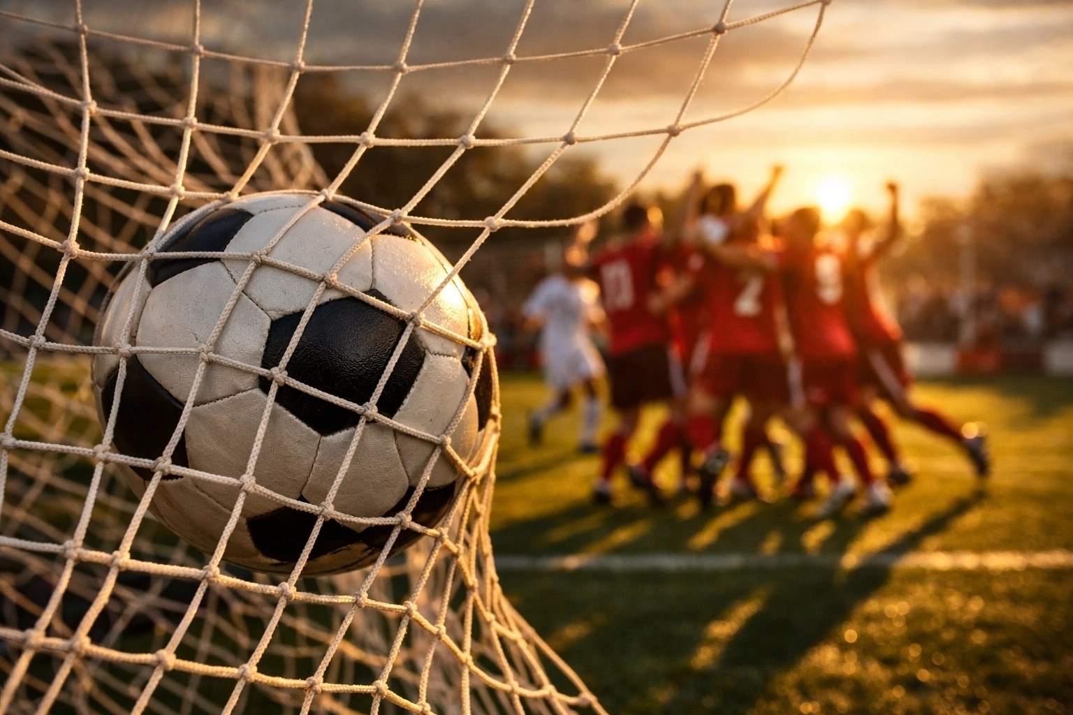 Torschuss ins Netz beim Fußballspiel verdeutlicht erfolgreiche Over 2.5 Torwette