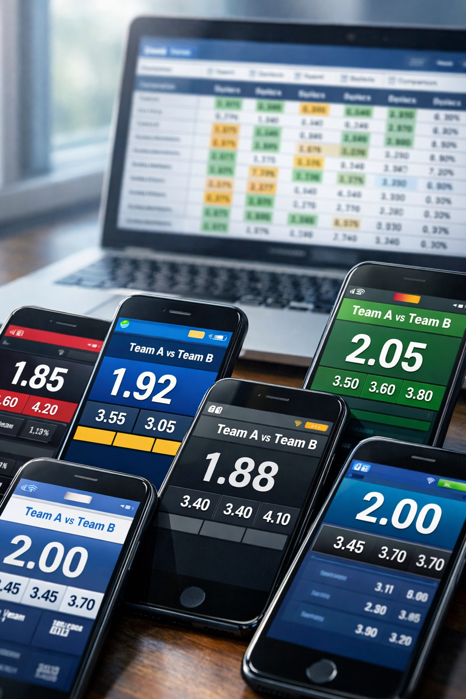 Quotenvergleich verschiedener Buchmacher für systematisches Line Shopping