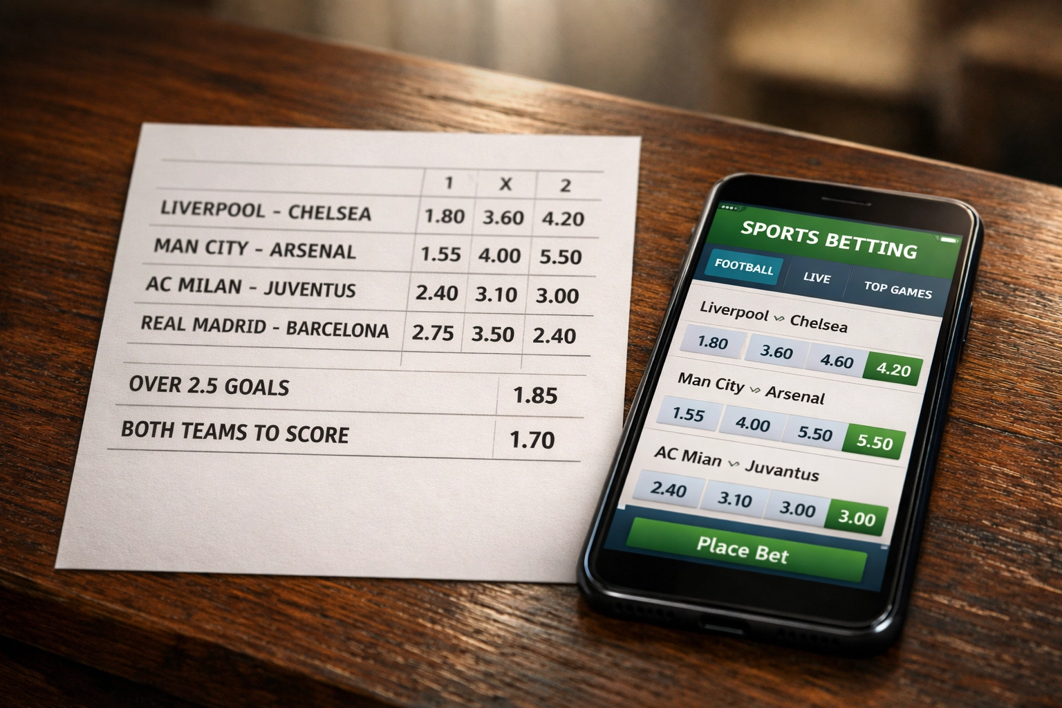 Sportwetten Quoten und Kombiwetten auf dem Smartphone - Wett-Tipps heute