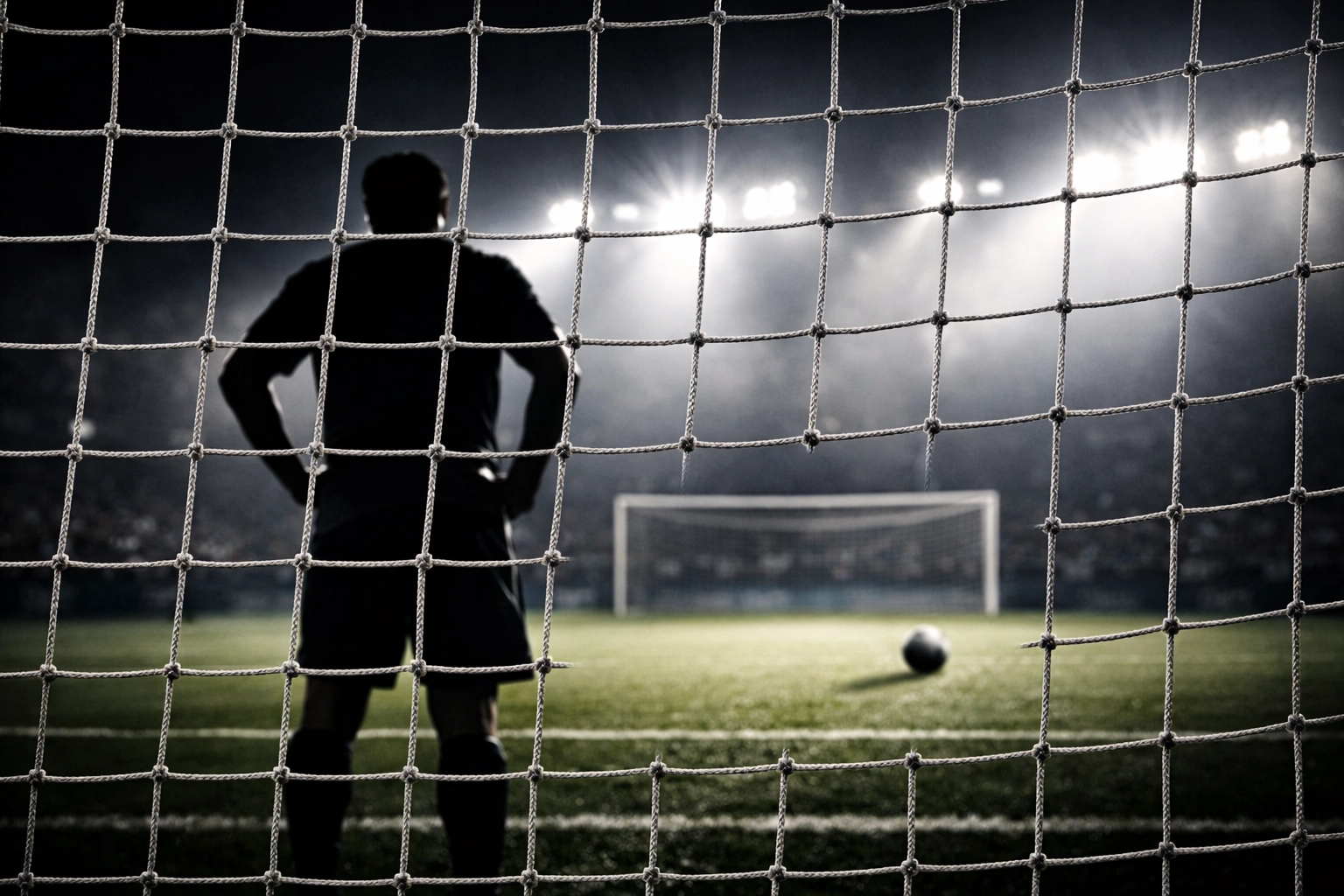 Leerer Strafraum symbolisiert fehlenden Mittelstürmer in der Bundesliga