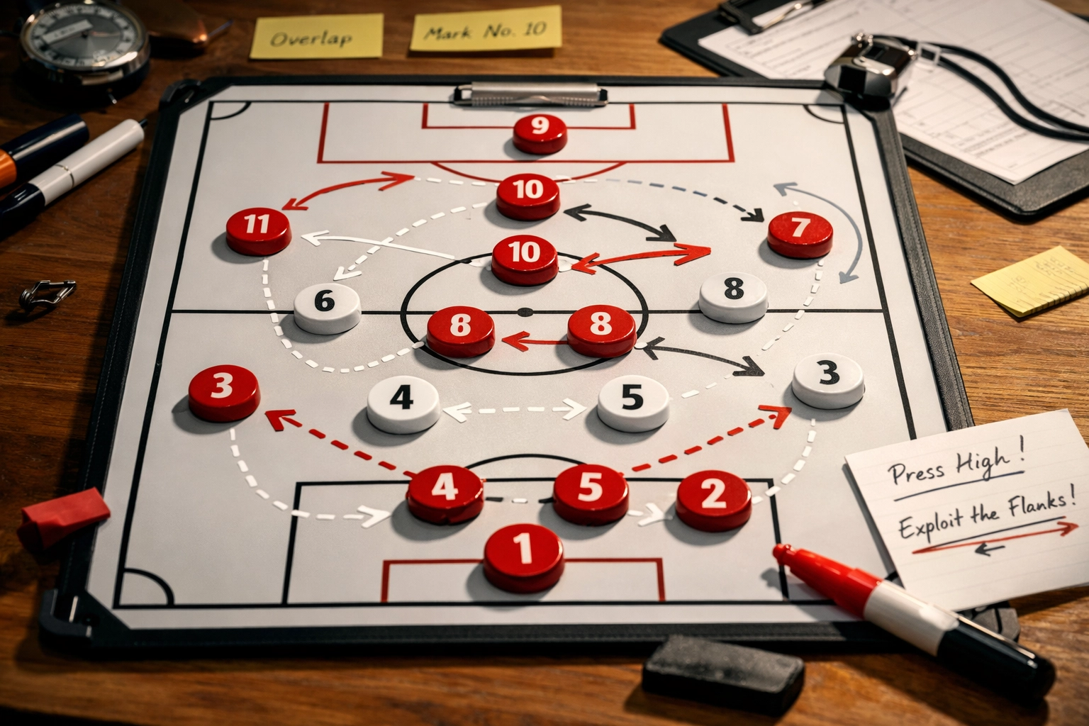 Taktiktafel mit 4-2-3-1 Formation für Stuttgart gegen Heidenheim Analyse