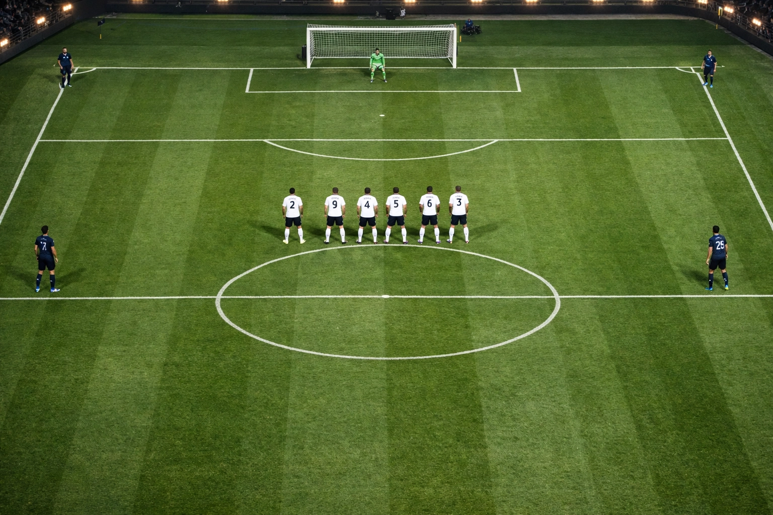 Kompakte Fünferkette Defensive Formation im Champions League Achtelfinale