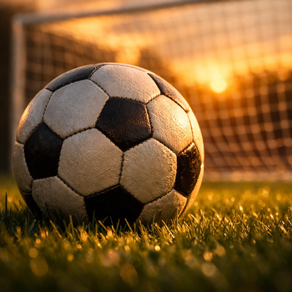 Fußball auf Stadionrasen vor Tor bei Premier League Spiel Arsenal Brentford