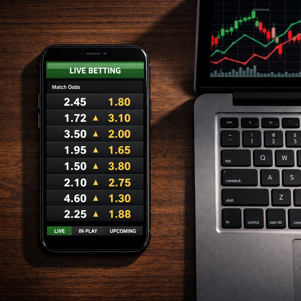 Live Wettquoten auf Smartphone für Last-Minute Sportwetten-Check