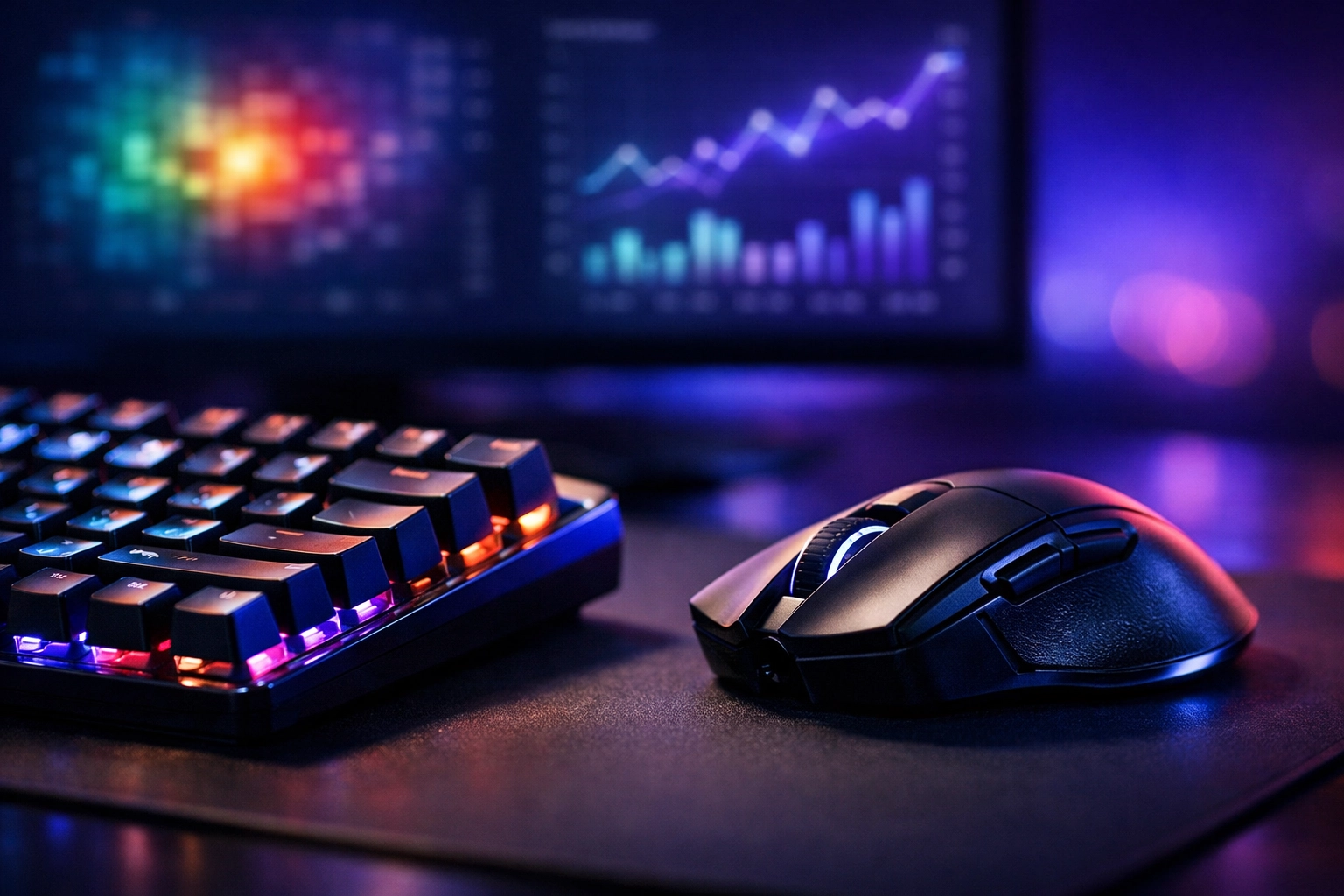 Professionelle Gaming-Hardware und Performance-Daten zur Analyse von Wettmärkten.