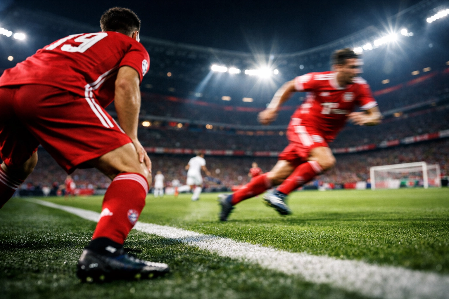 Asymmetrische Außenverteidiger-Bewegung bei Bayern im Angriff während eines Bundesliga-Spiels