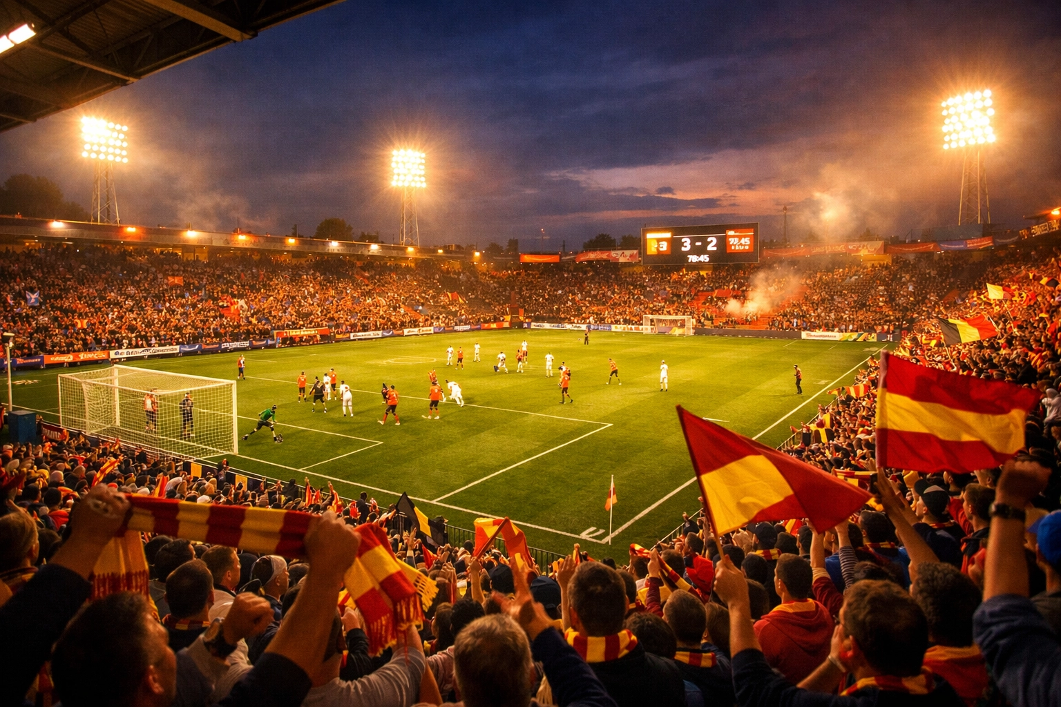 Volles Stadion in der 2. Bundesliga - torreiches Spiel Dresden gegen Elversberg