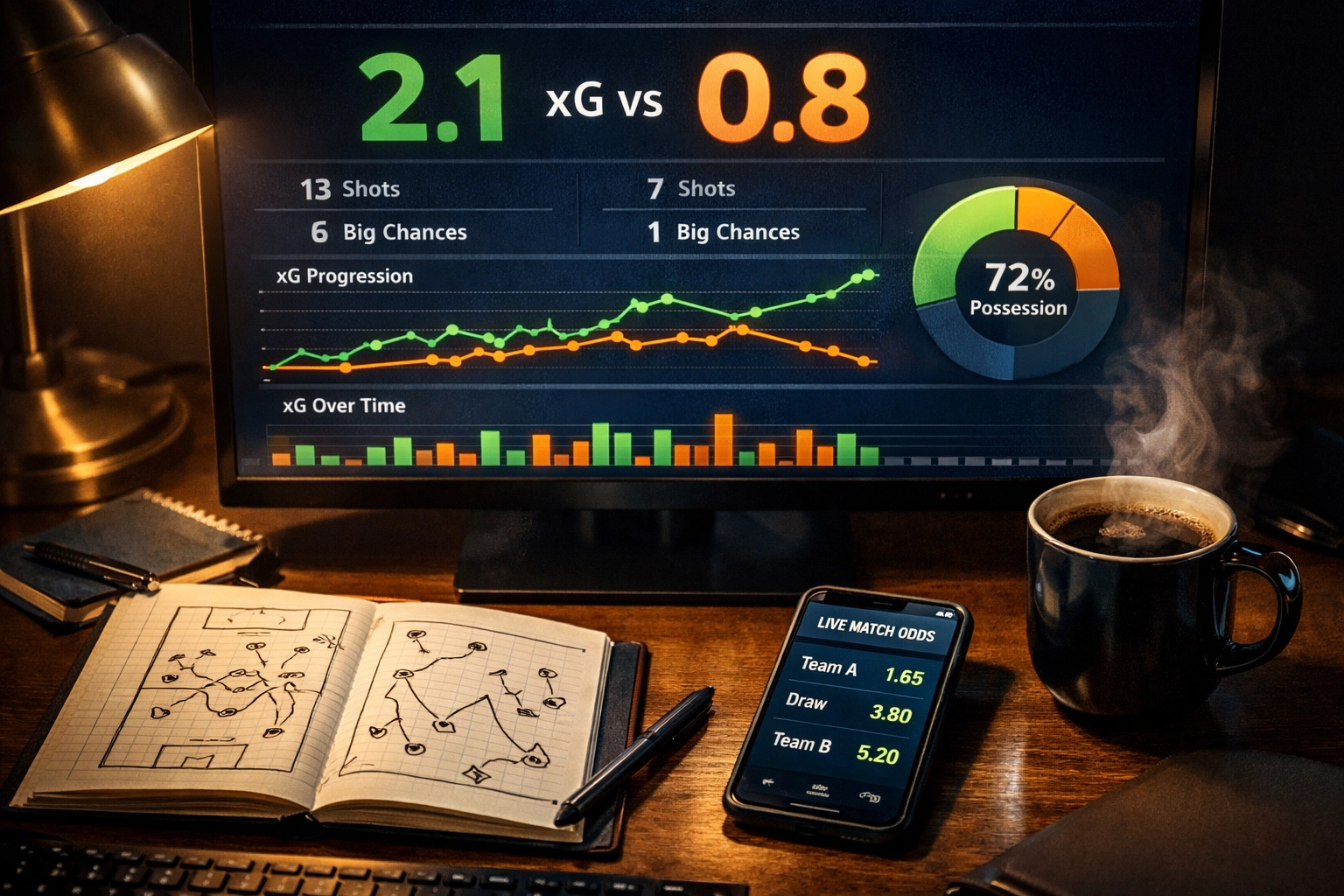 Sportwetten-Analyst wertet xG-Statistiken und Trends für fundierte Wettentscheidungen aus