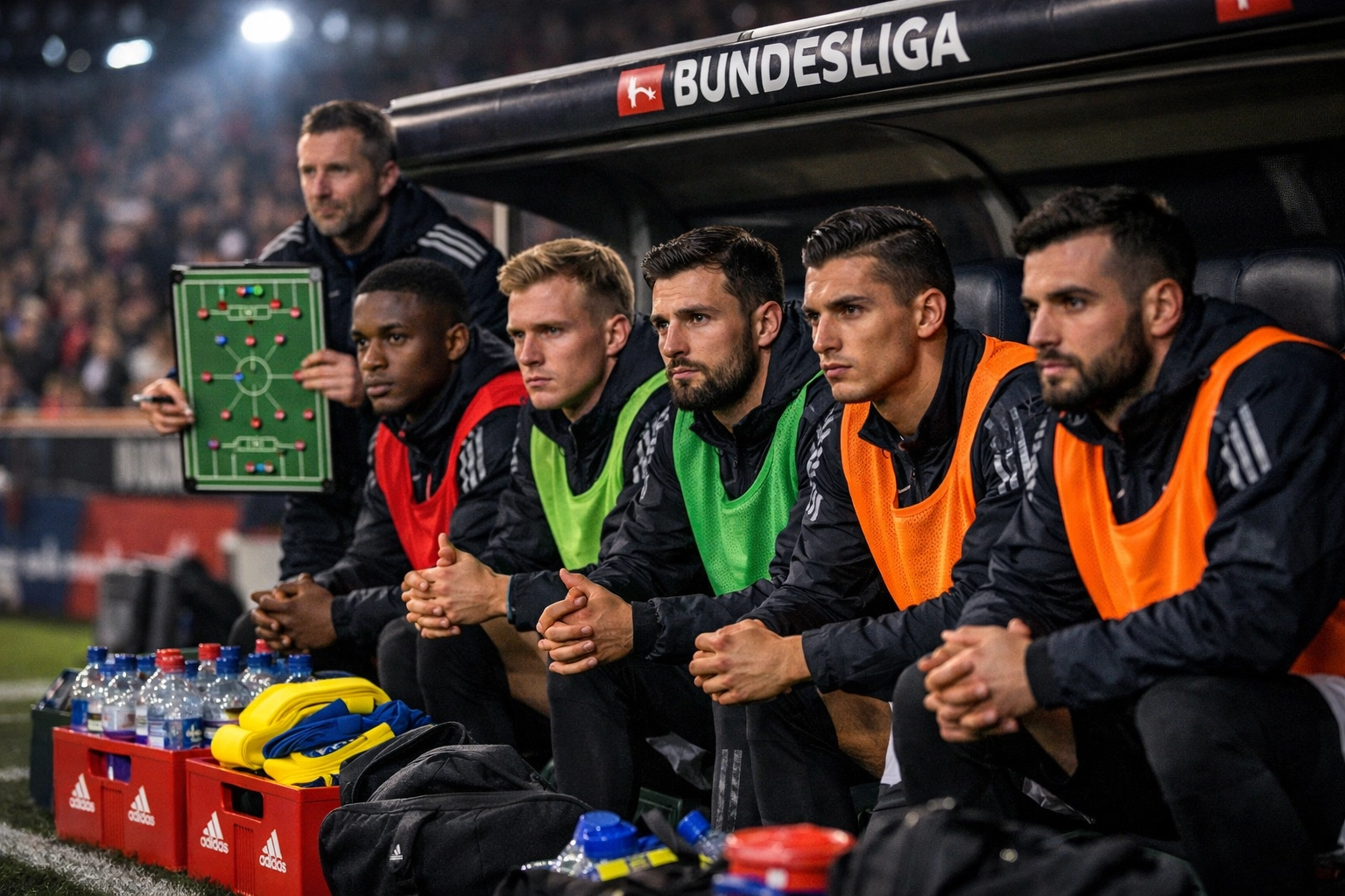 Ersatzspieler auf der Bank bei Bundesliga-Spiel – Kadertiefe entscheidend