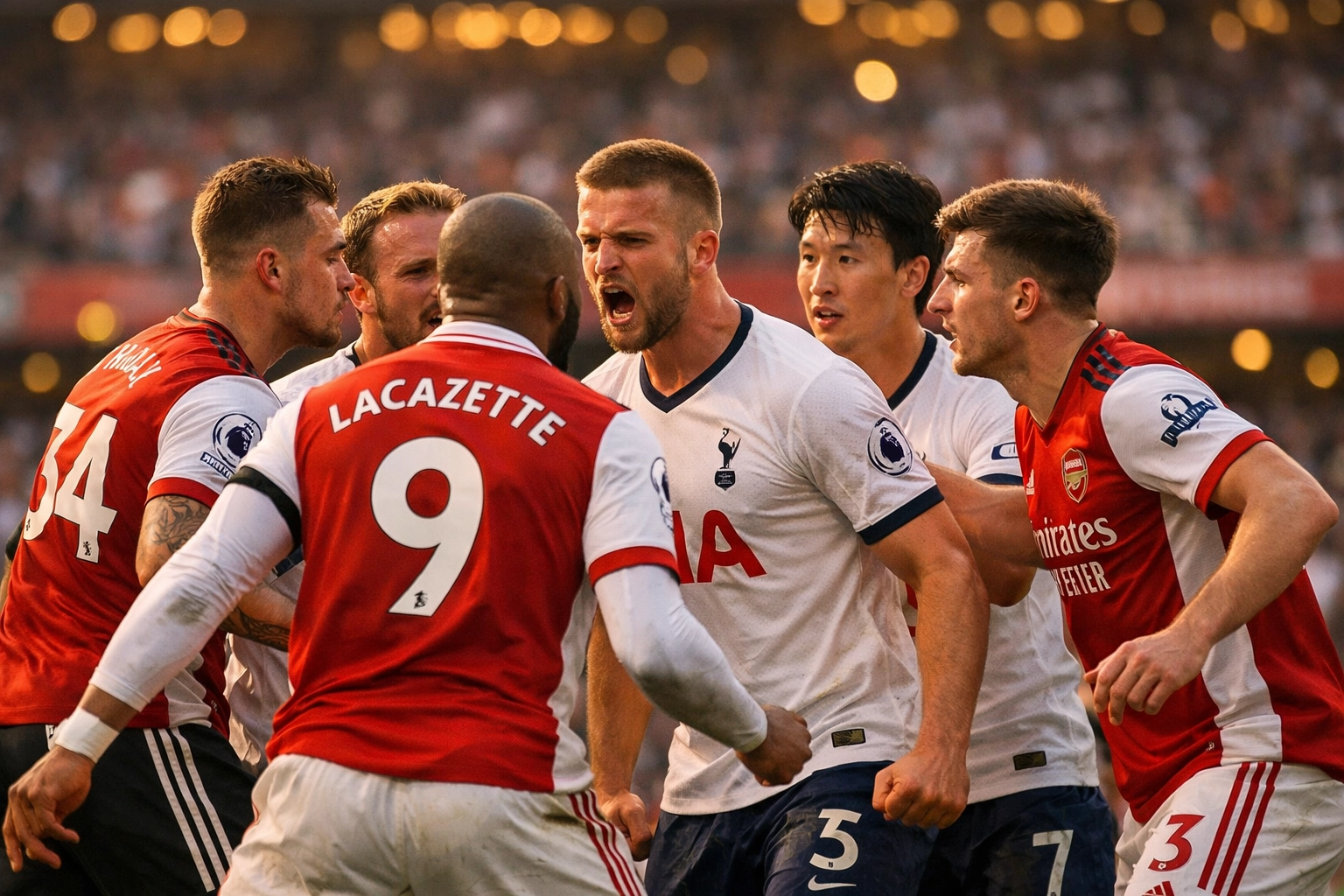 Arsenal gegen Tottenham North London Derby Premier League Zweikampf
