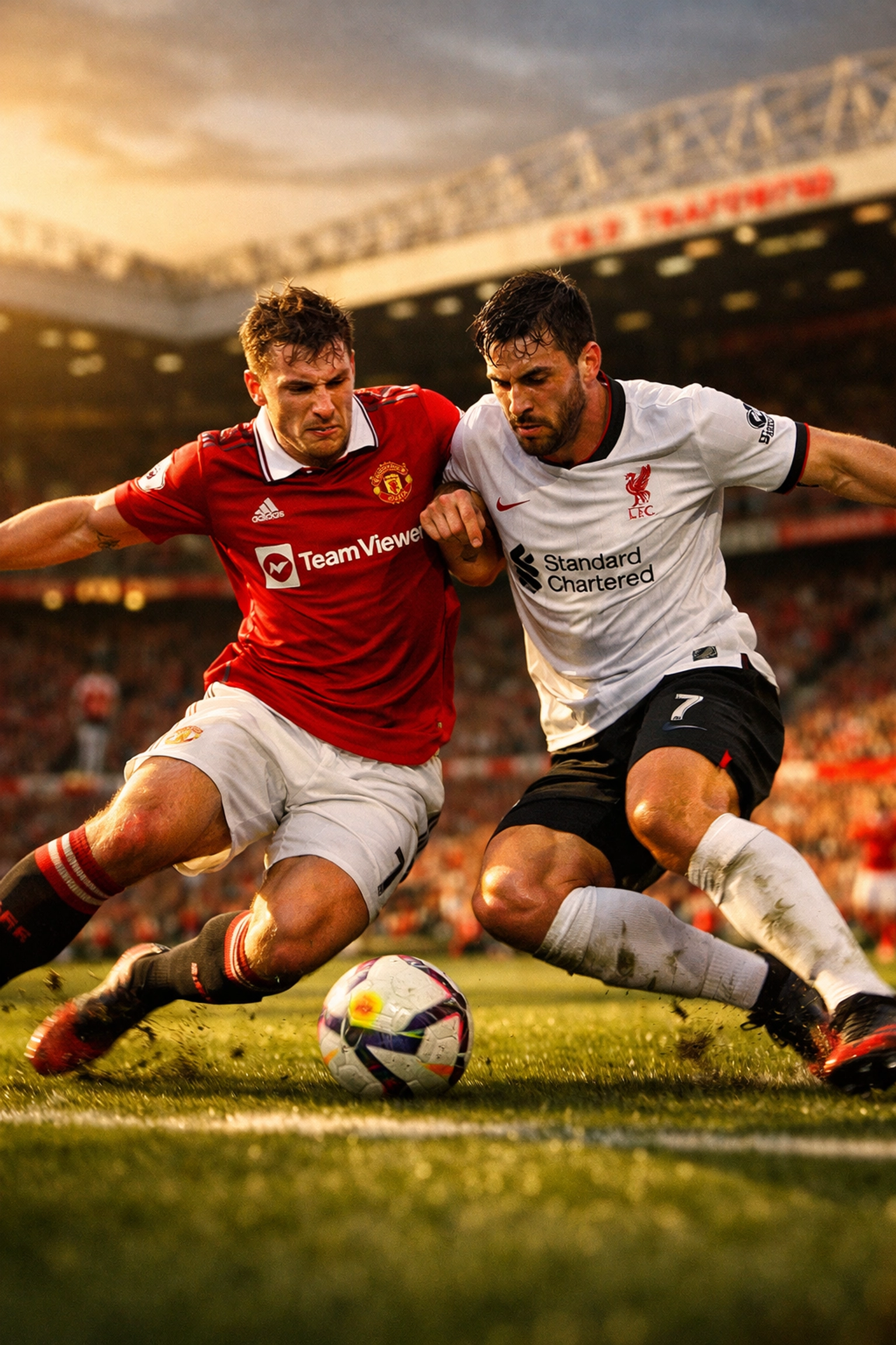 Premier League Duell Manchester United gegen Liverpool im Old Trafford