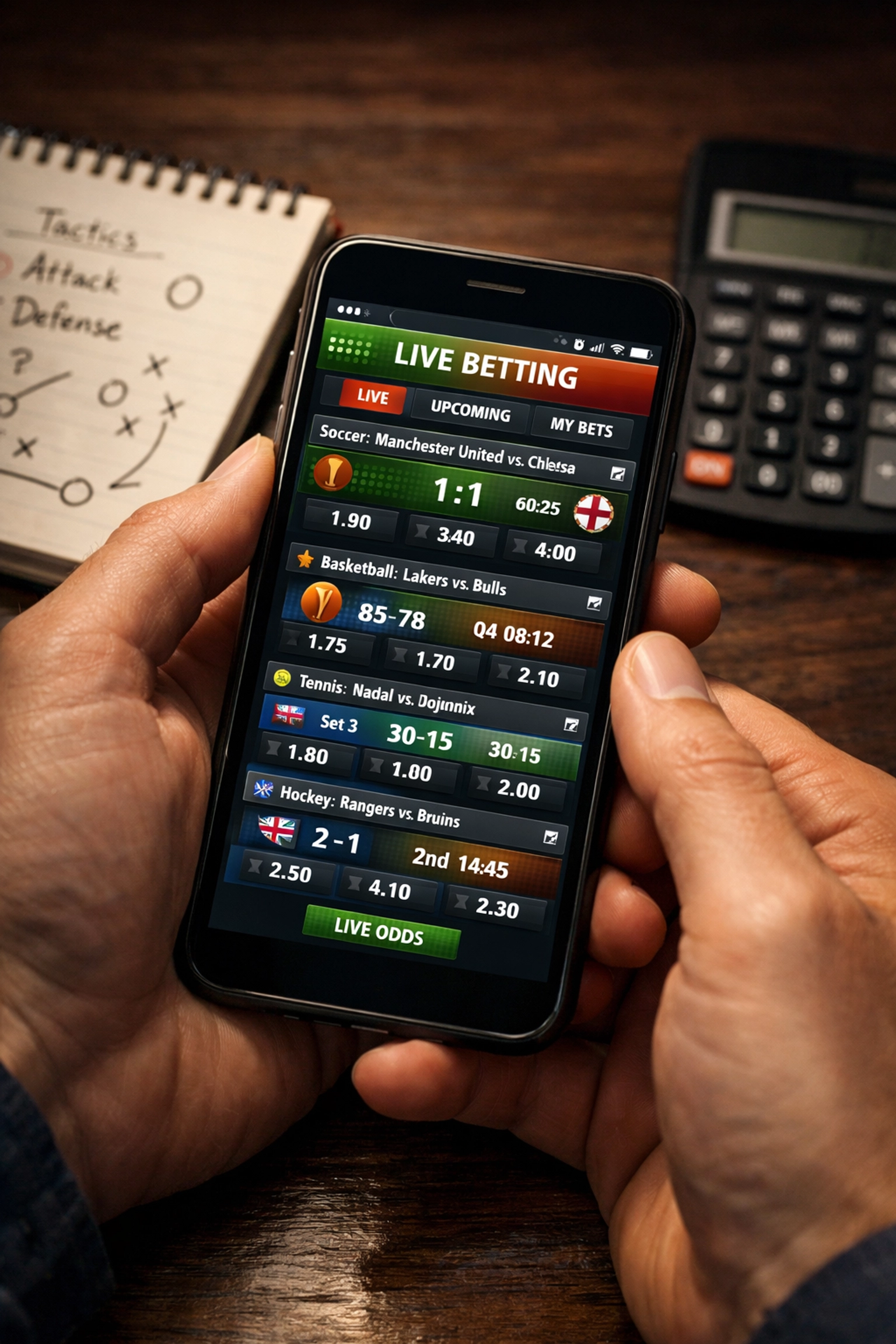 Sportwetten App auf Smartphone - Risikomanagement und Bankroll-Verwaltung