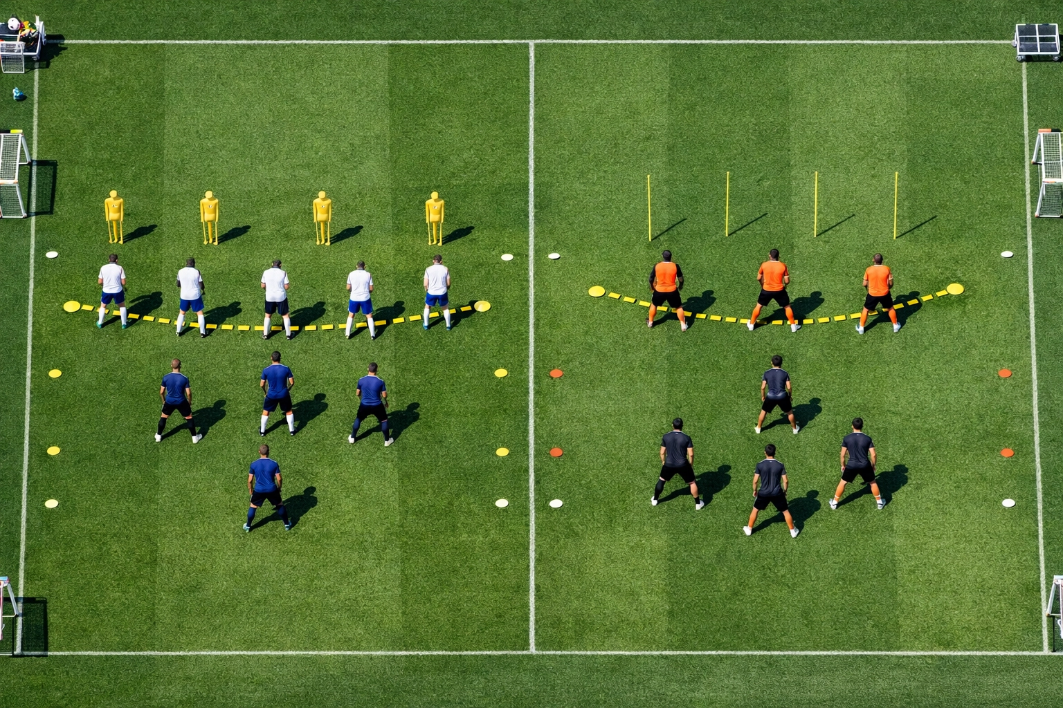 Trainingseinheit Viererkette vs Dreierkette - Taktische Positionierung in der Bundesliga