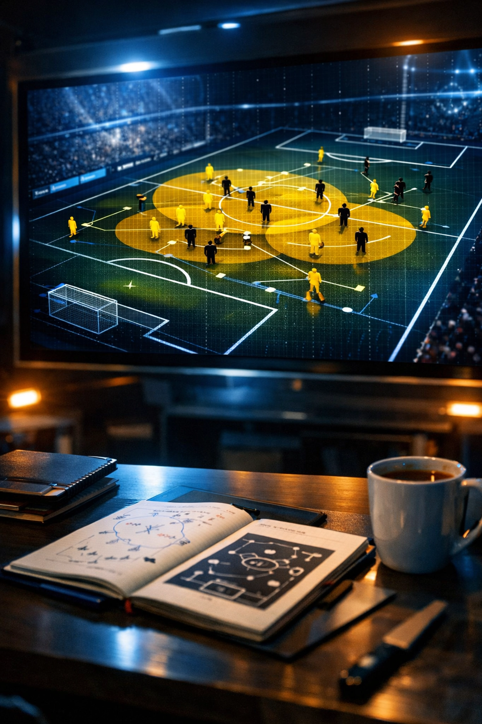 Taktische Analyse Champions League mit Spielvisualisierung und Pressingzonen