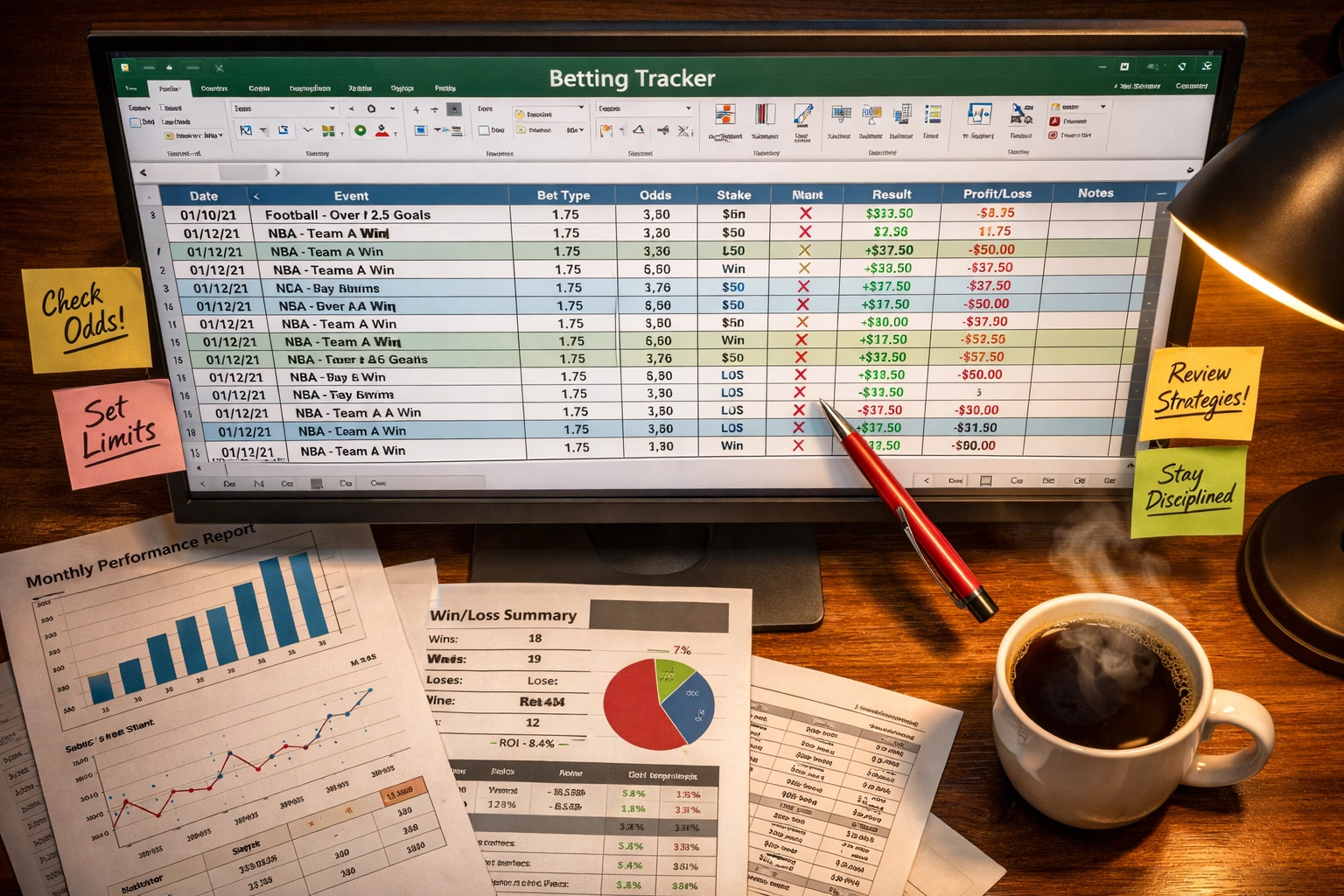Wett-Tracking Spreadsheet zur Dokumentation von Value Bets