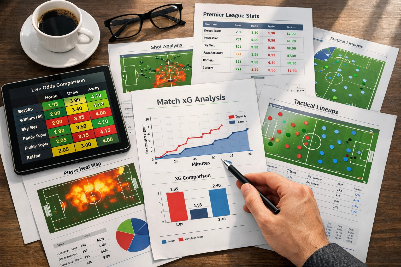 Sportwetten-Analyse mit xG-Statistiken und Quotenvergleich verschiedener Buchmacher