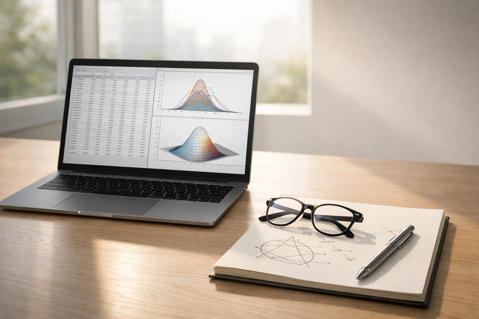 Regressionsmodell und Wahrscheinlichkeitsberechnung für La Liga Tipps auf einem Laptop.