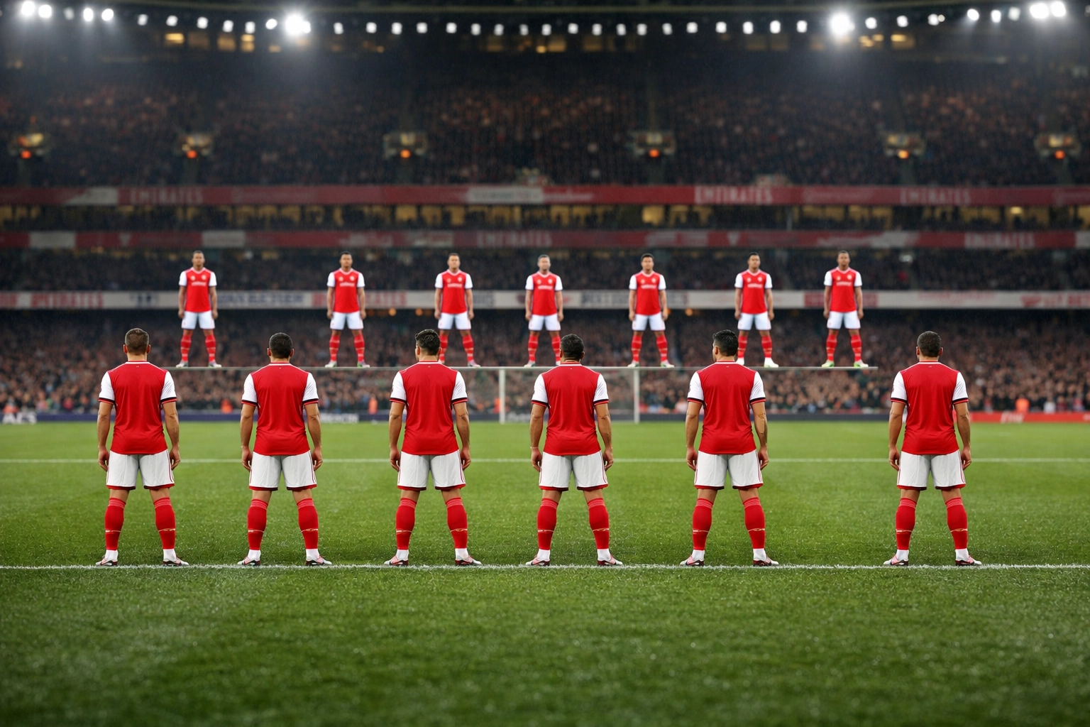 Arsenal defensive Kompaktheit - drei Linien mit perfekter vertikaler Staffelung