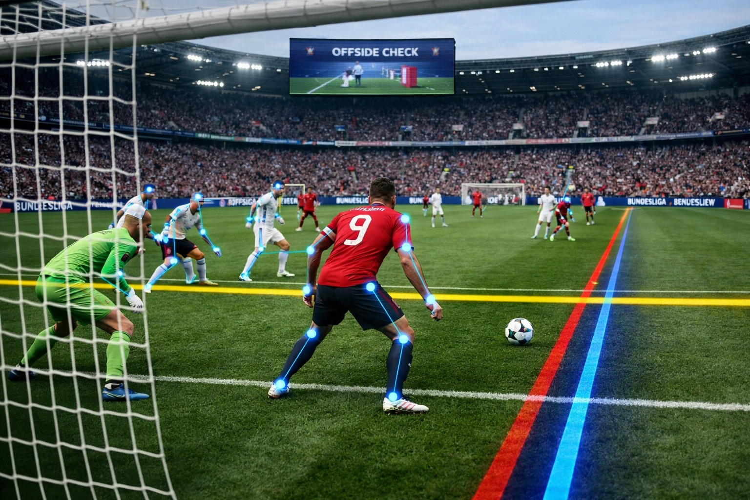 Halbautomatische Abseitstechnologie in der Bundesliga mit digitaler Spielerverfolgung