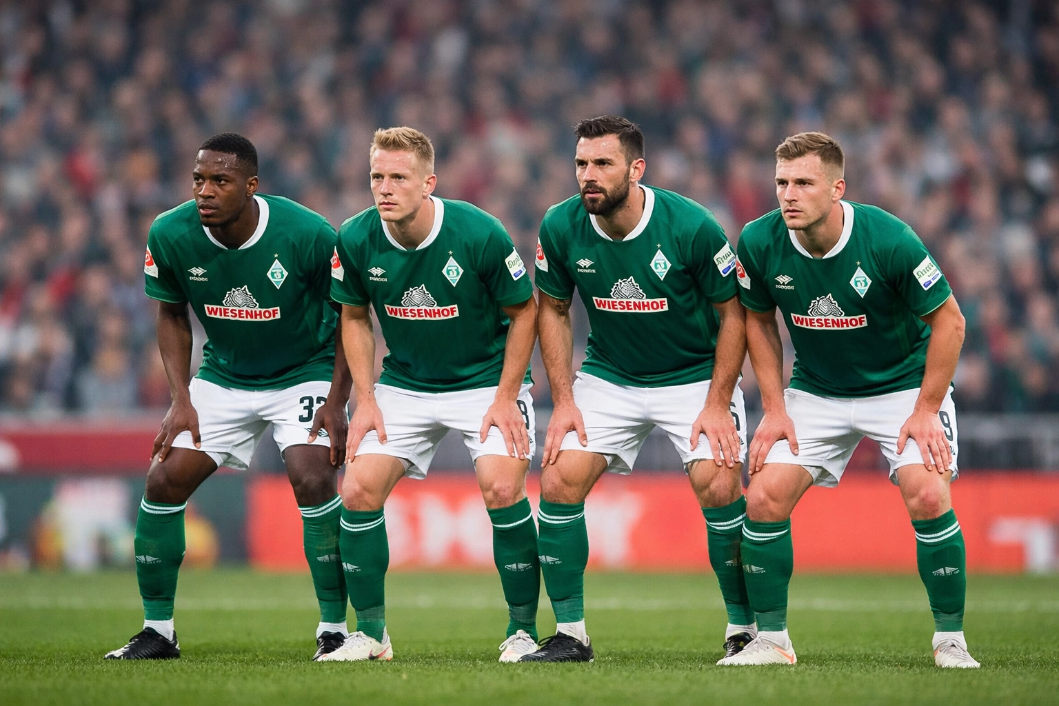 Werder Bremen Viererkette Formation im Bundesliga-Spiel