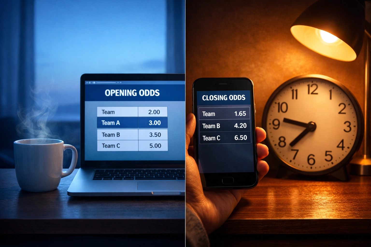 Vergleich Opening Lines morgens vs Closing Lines abends: Timing-Strategie für positiven CLV