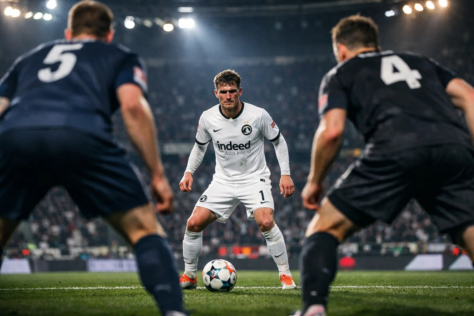 Eintracht Frankfurt Mittelfeldspieler in False-Nine-Position während Bundesliga-Spiel