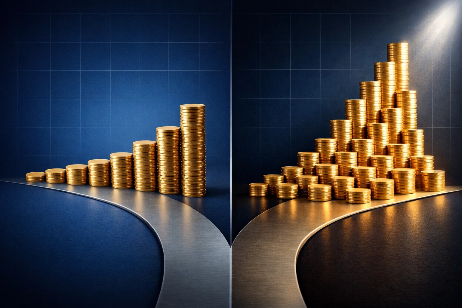 Vergleich lineares vs exponentielles Wachstum bei Einzelwetten und Kombiwetten
