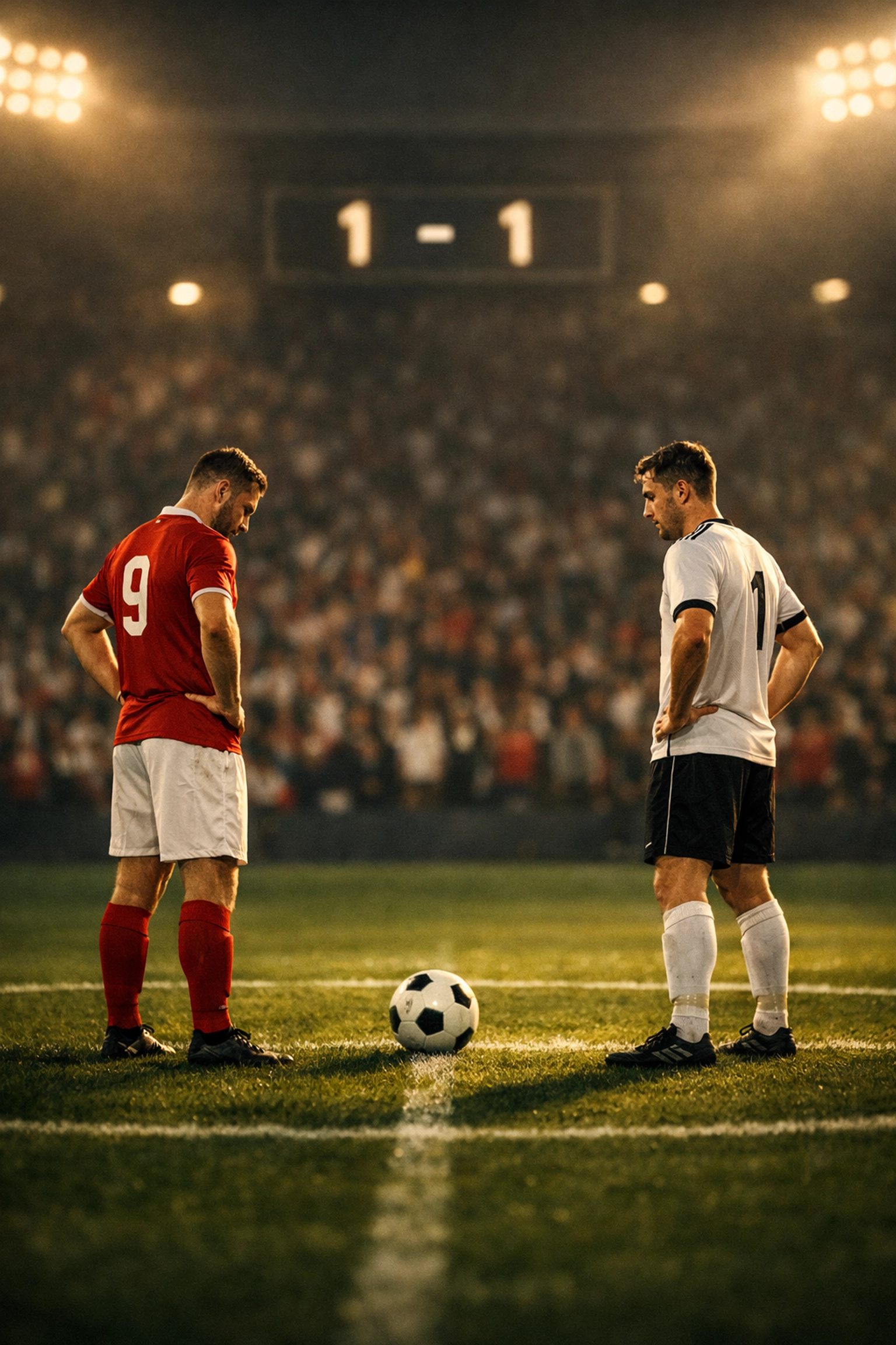 Fußballspiel mit 1-1-Spielstand – die gefürchtete Over 2.5-Wetten-Falle im Stadion