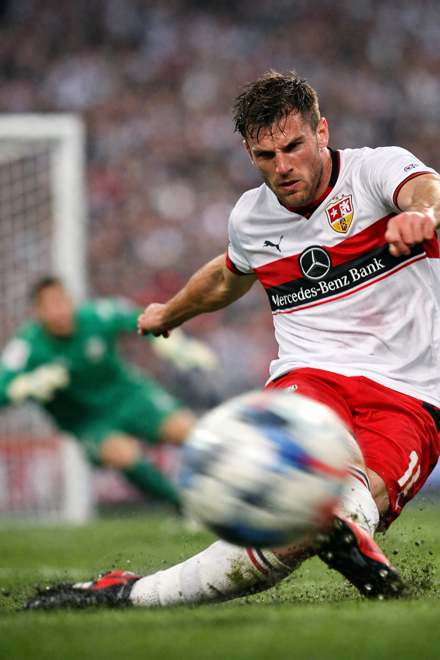 Stuttgart Stürmer Torschuss im Strafraum für Torschützen-Wette