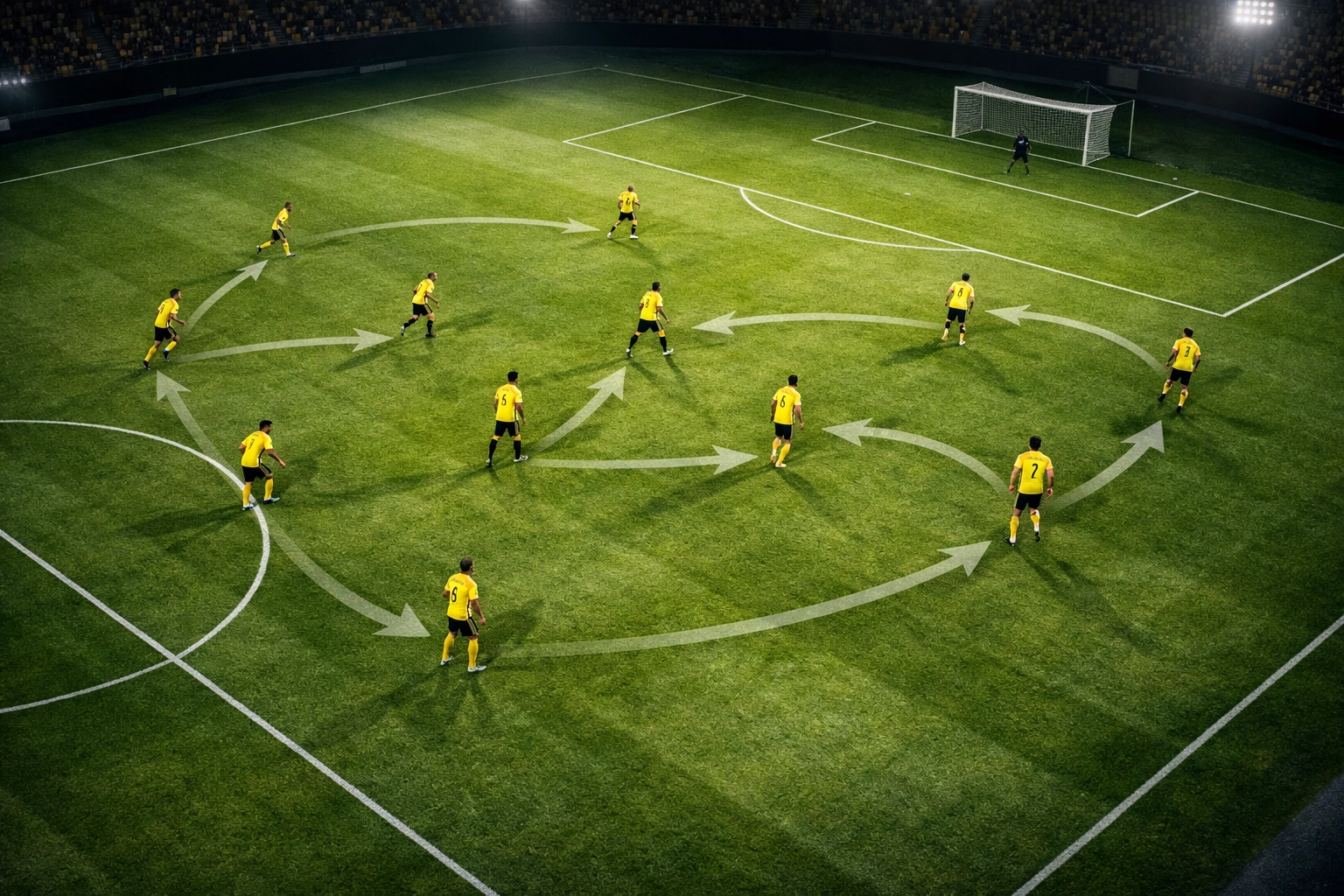 3-2-5 Formation Positionsangriff Bundesliga taktische Aufstellung von oben