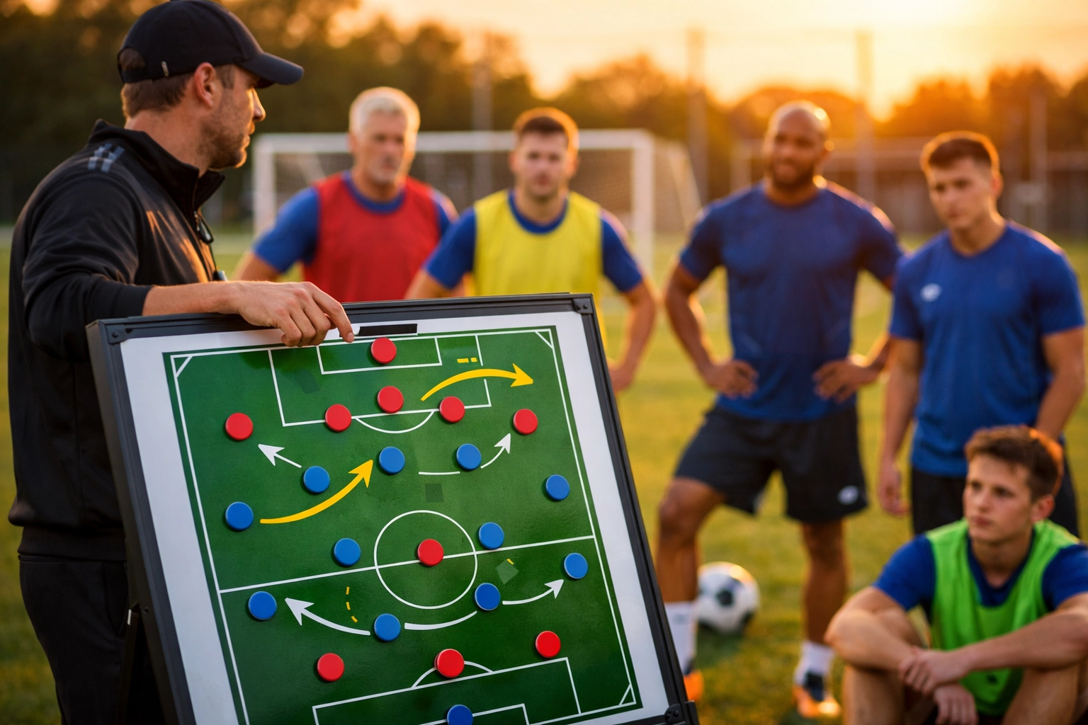 Taktische Trainingseinheit zur Integration neuer Spieler auf dem Trainingsplatz