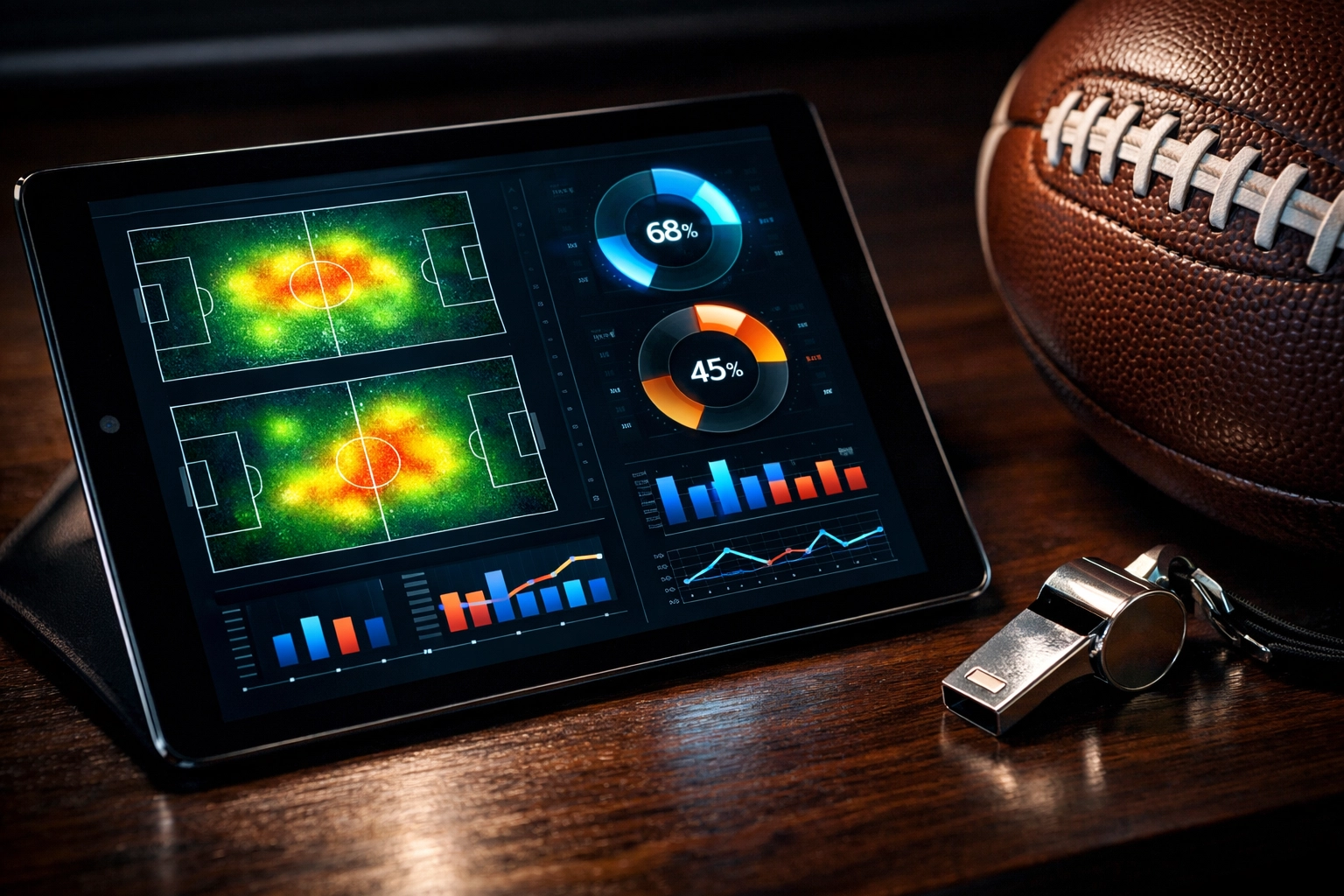 Tablet mit Fußball-Statistiken und Daten-Analyse für präzise Bundesliga-Wettstrategien.