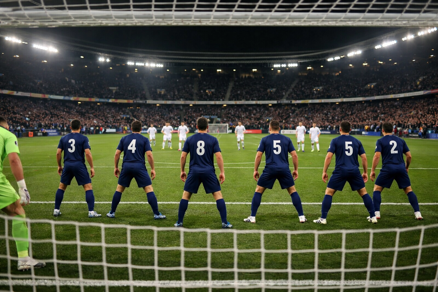 Fünferkette Defensivformation im Champions League Spiel mit taktischer Verschiebung