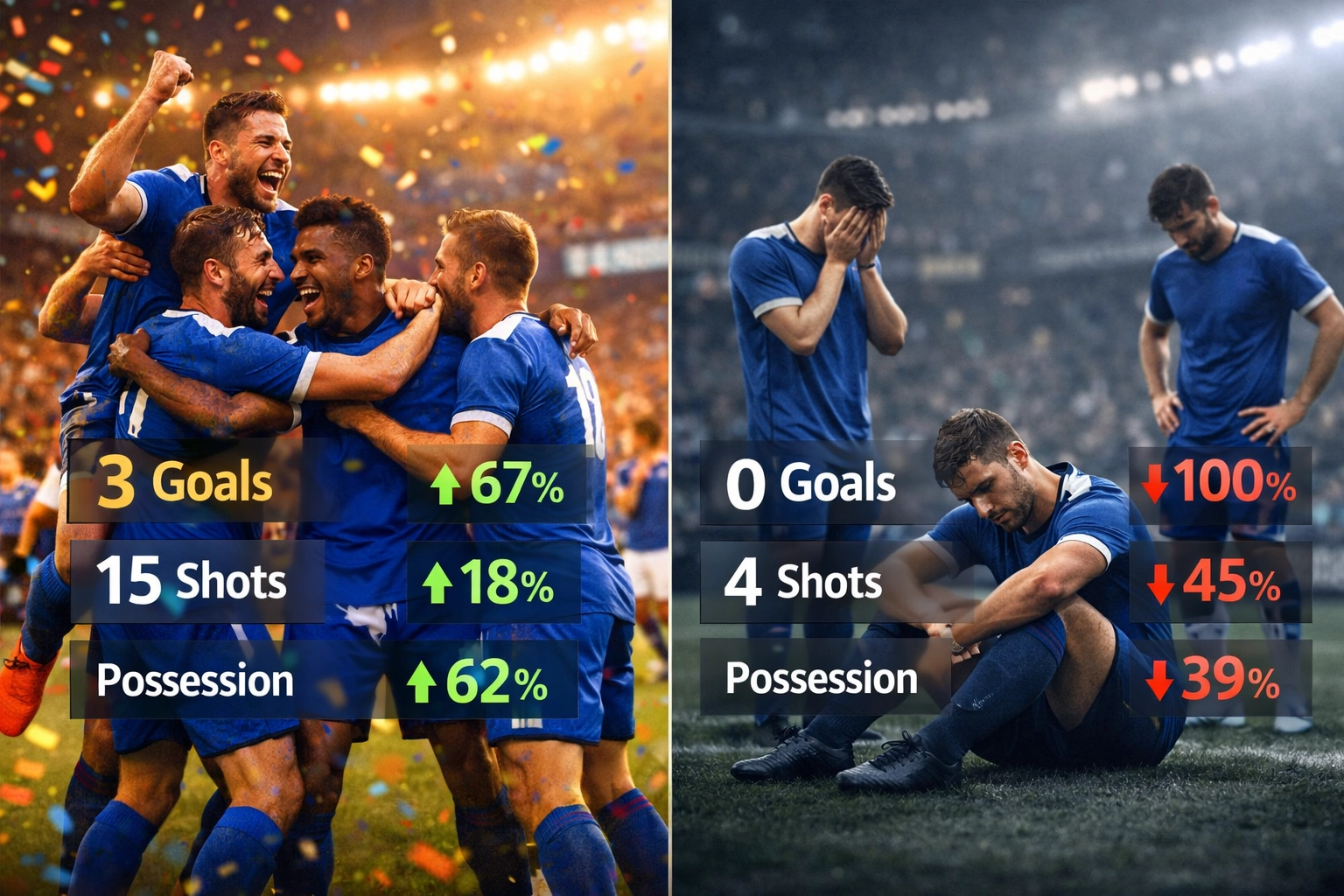 Performance-Varianz im Fußball: Erfolg und Misserfolg trotz ähnlicher xG-Werte