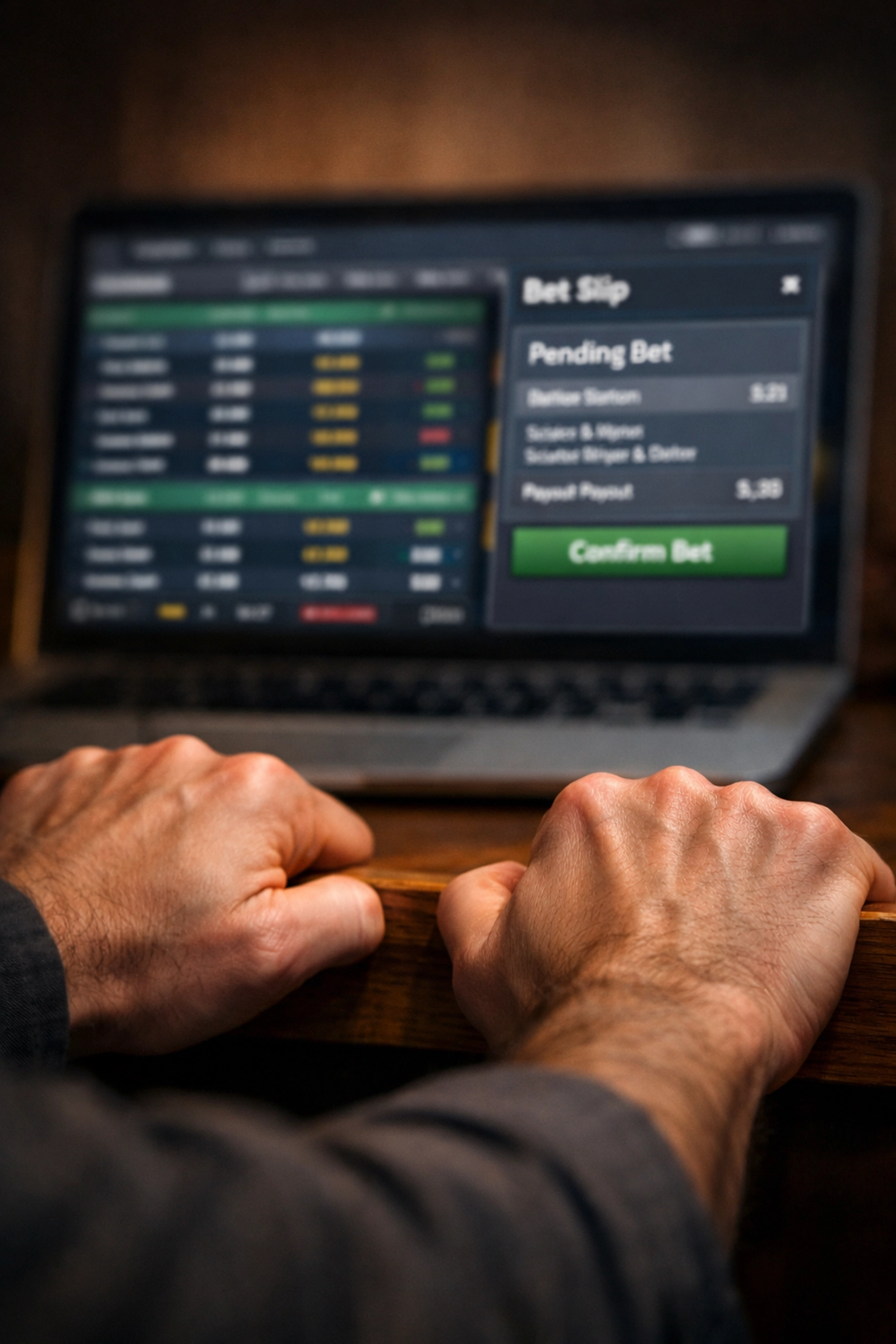 Wett-Stress und Angst beim Platzieren von Sportwetten mit zu hohem Einsatz