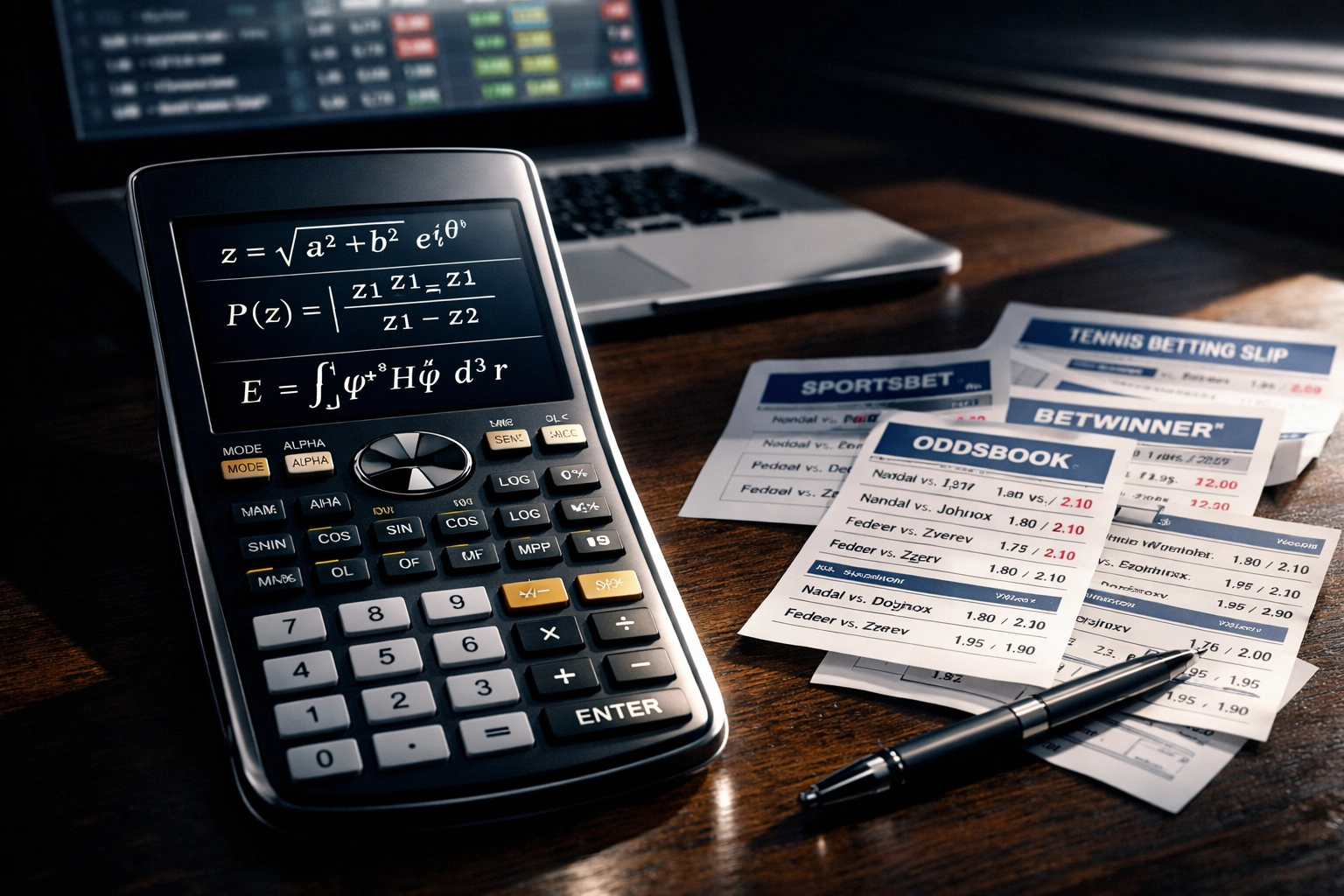 Mathematische Berechnung von Arbitrage-Wetten mit Tenniswetten-Quoten verschiedener Buchmacher