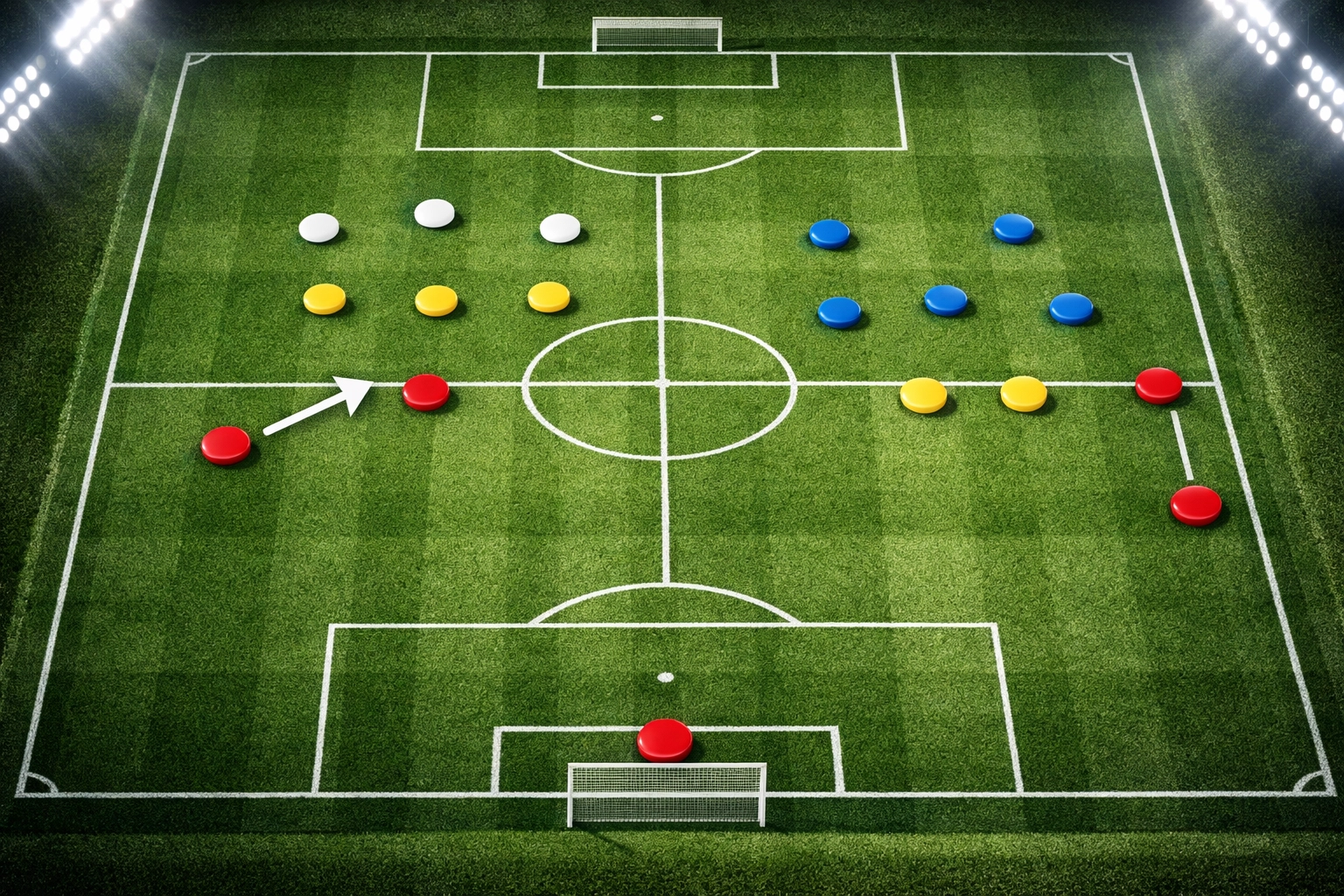 Asymmetrischer Aufbau Bundesliga mit invertiertem Außenverteidiger taktische Formation