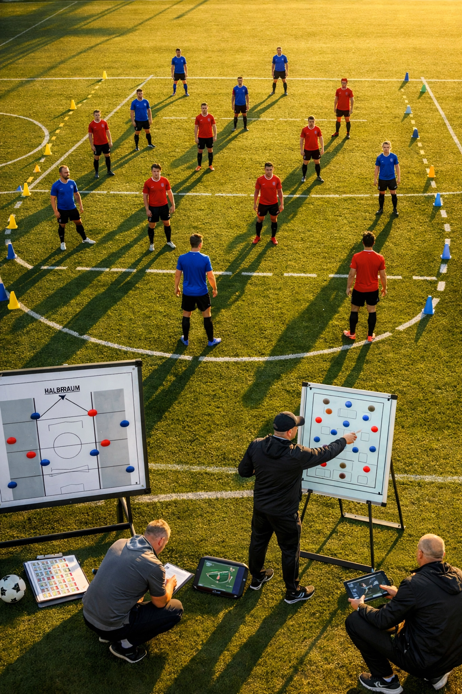 Taktische Analyse und Halbraum-Positionierung beim Champions League Training
