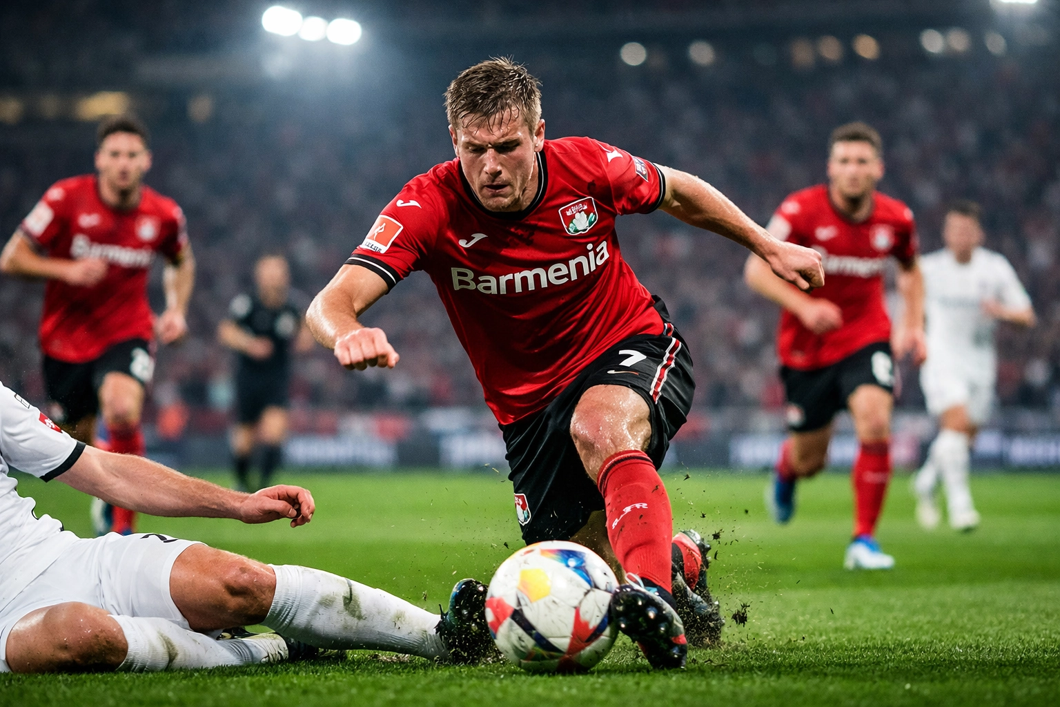 Ballgewinn im gegnerischen Drittel durch Leverkusens aggressives Pressing