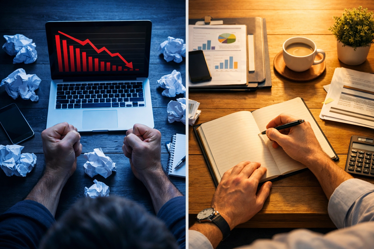 Kontrast zwischen emotionaler Frustration und disziplinierter Kontrolle bei Sportwetten