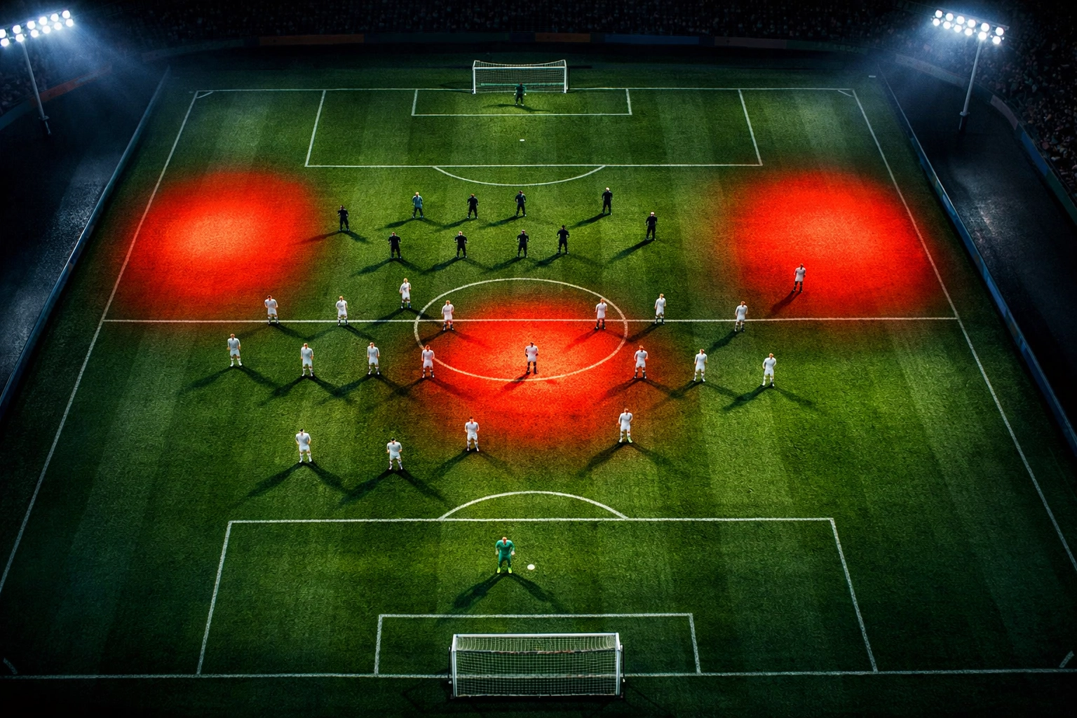 Bundesliga Stadion Taktikanalyse mit defensiven Schwachstellen Heatmap