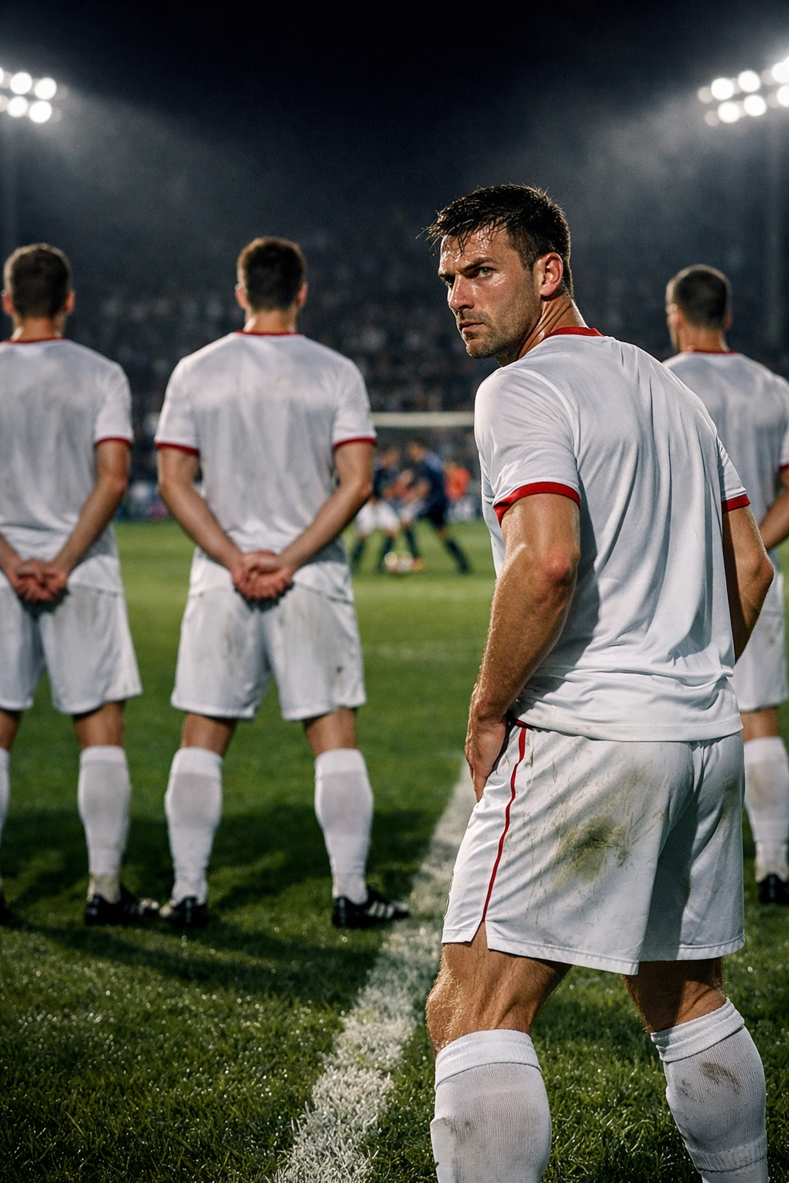 Defensive Restverteidigung an der Mittellinie zur effektiven Absicherung gegen gegnerische Konter.