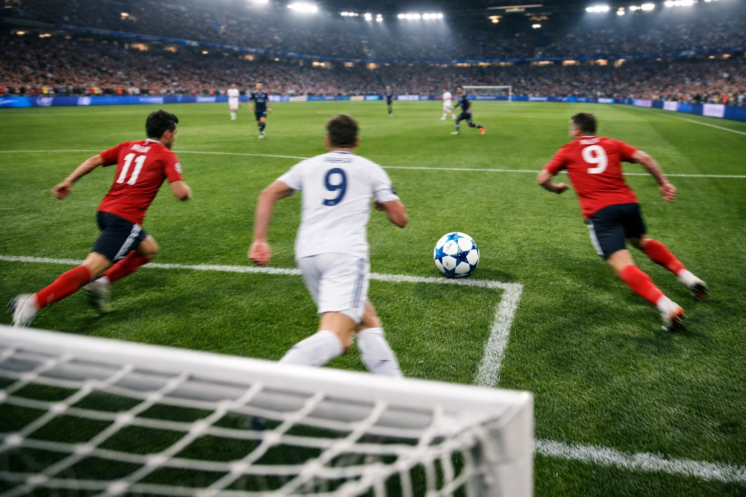 Positionswechsel im Angriffsdrittel - Flügelspieler und Stürmer rotieren im Champions League Spiel