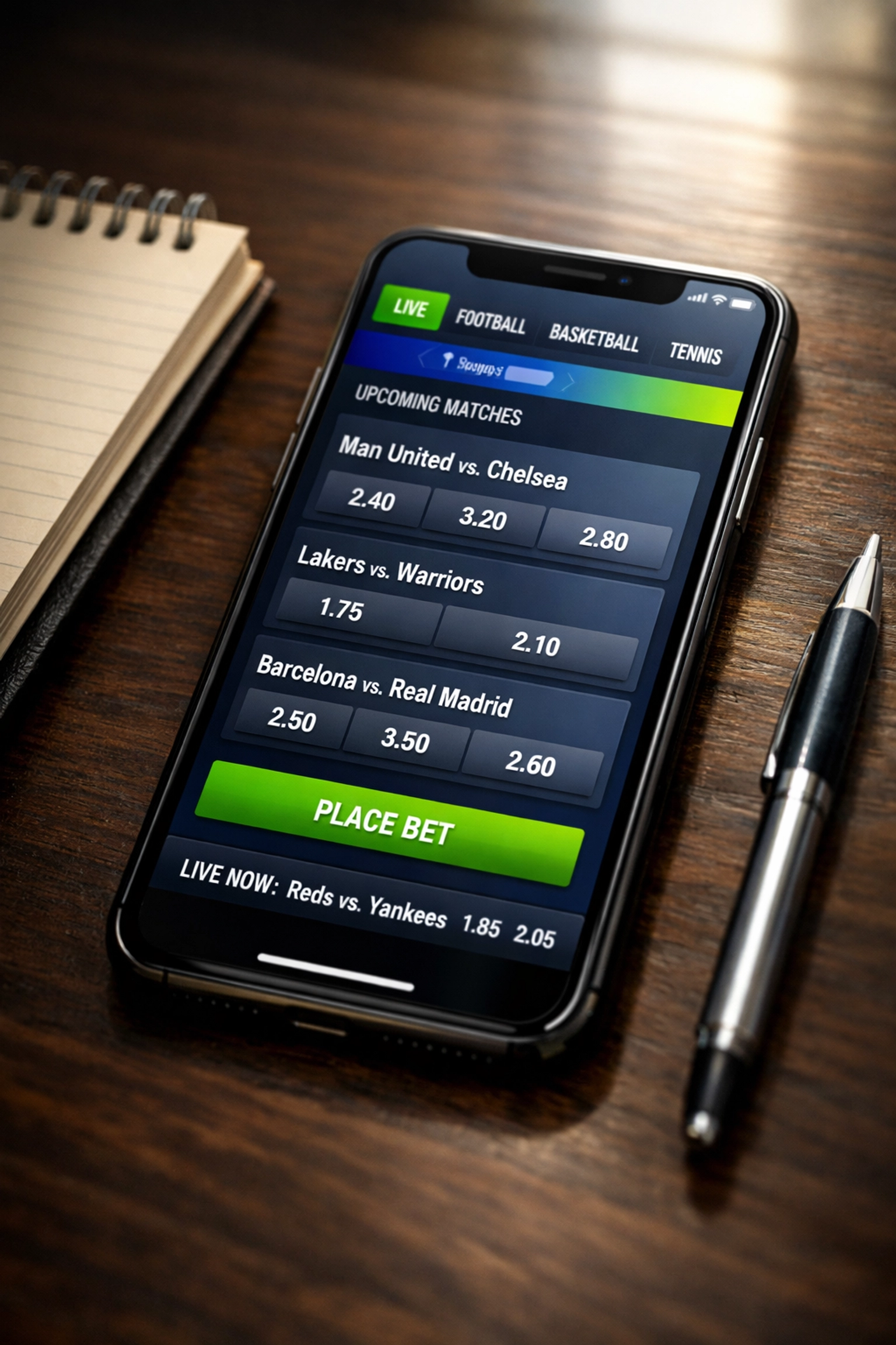 Sportwetten-App auf Smartphone zeigt Wettquoten neuer lizenzierter Anbieter in Deutschland