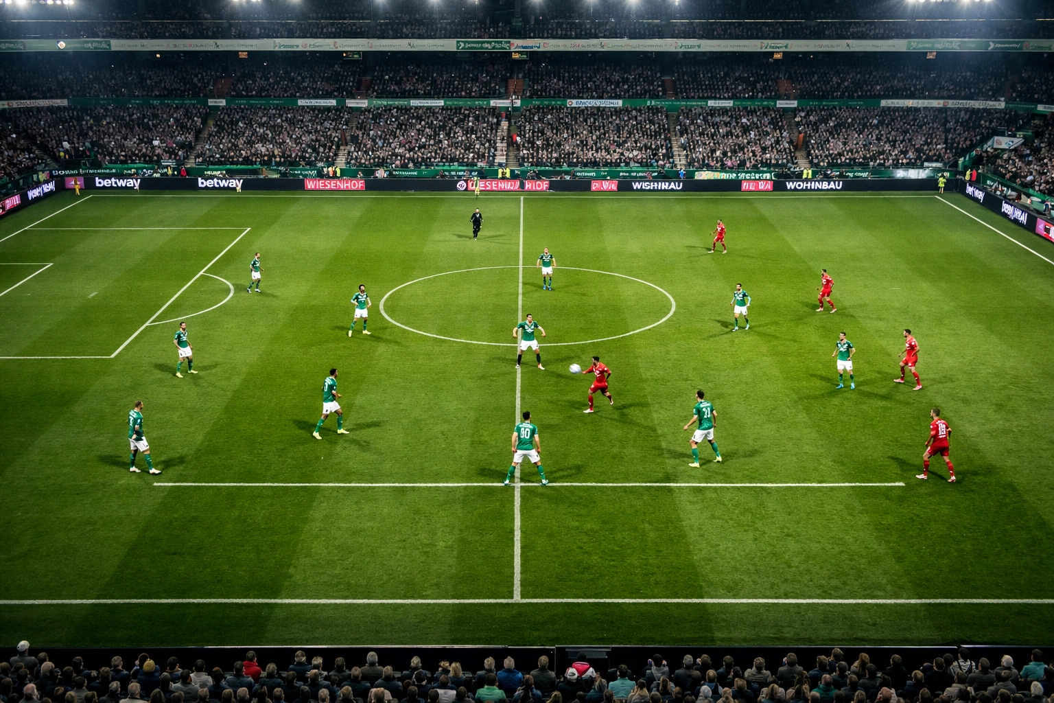 Werder Bremen 4-2-3-1 Formation mit taktischer Aufstellung auf dem Spielfeld