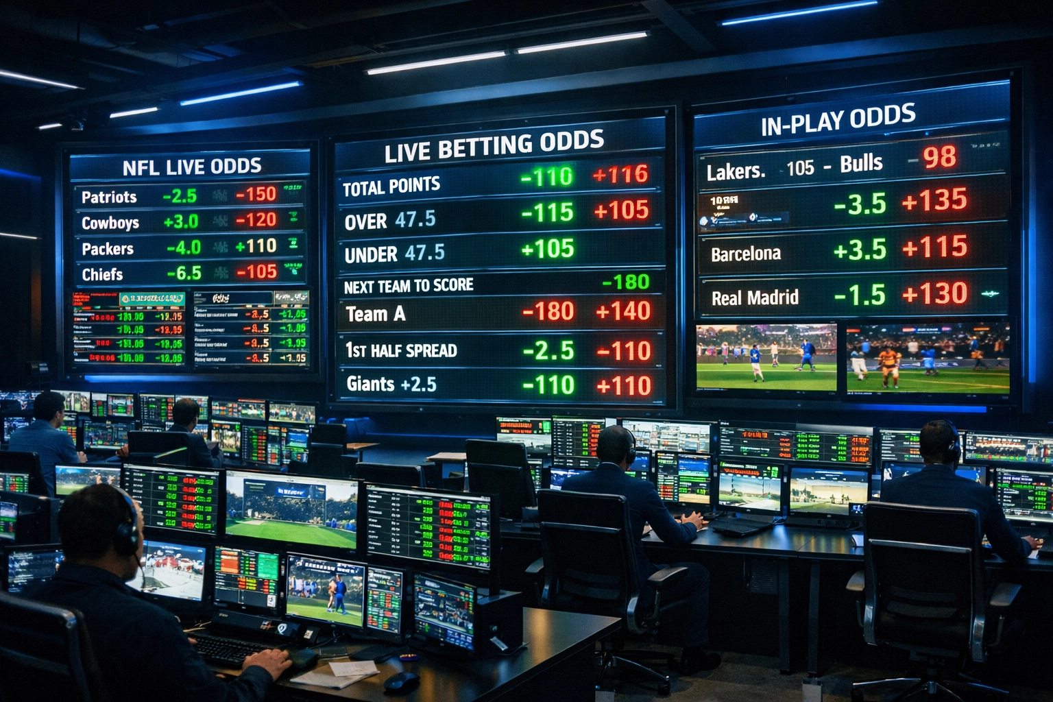 Live-Überwachung von Wettquoten auf mehreren Monitoren in Echtzeit