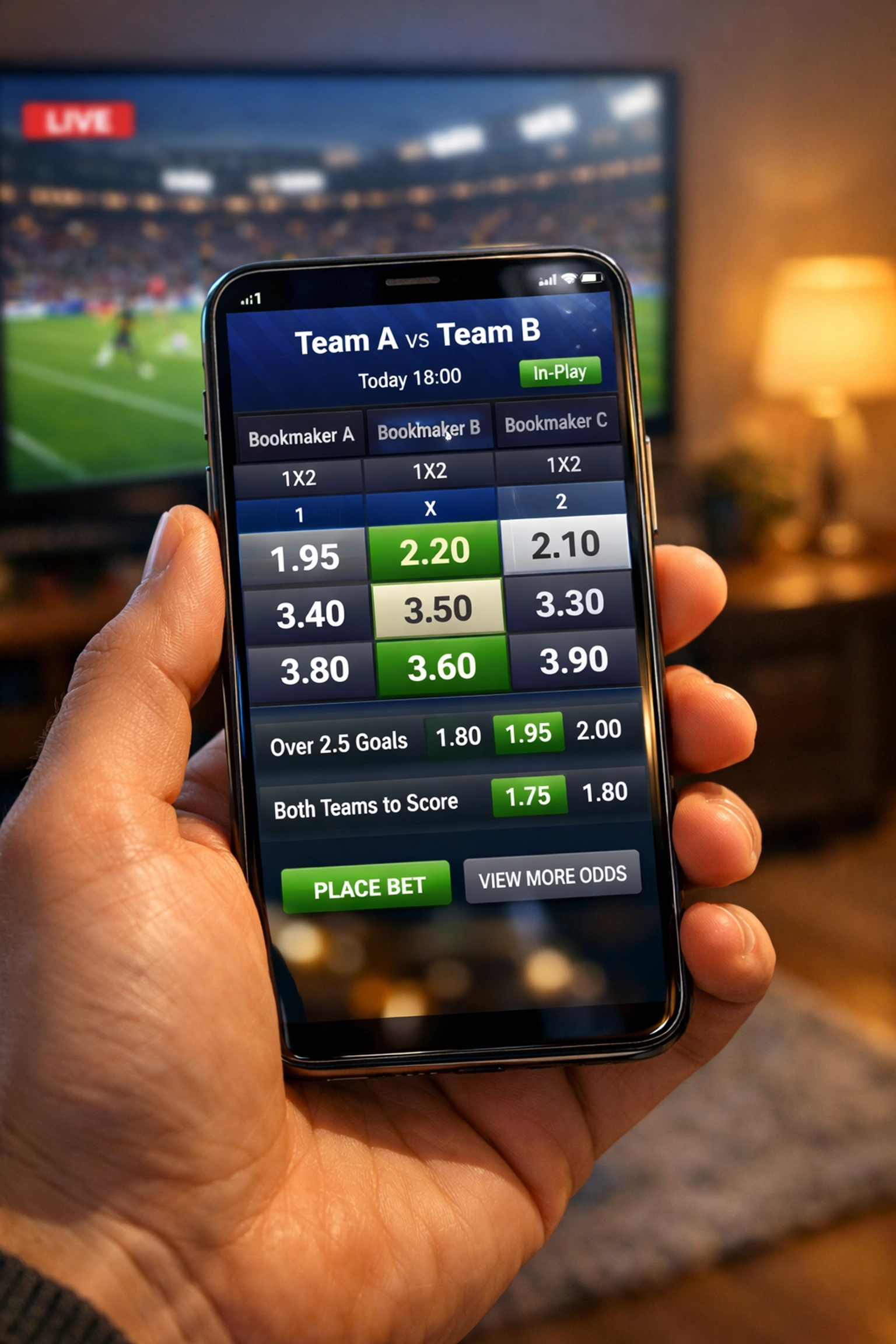 Quotenvergleich verschiedener Wettanbieter auf Smartphone für Value-Wetten Strategie