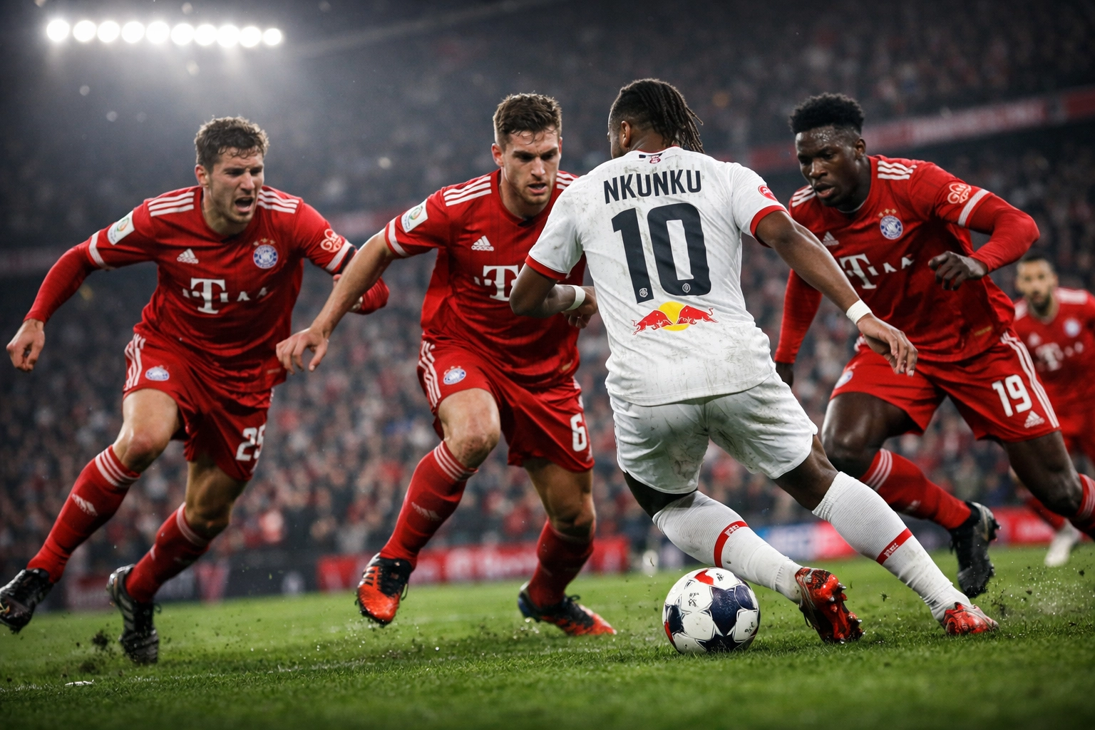 Bayern München Spieler setzen RB Leipzig mit aggressivem Pressing unter Druck