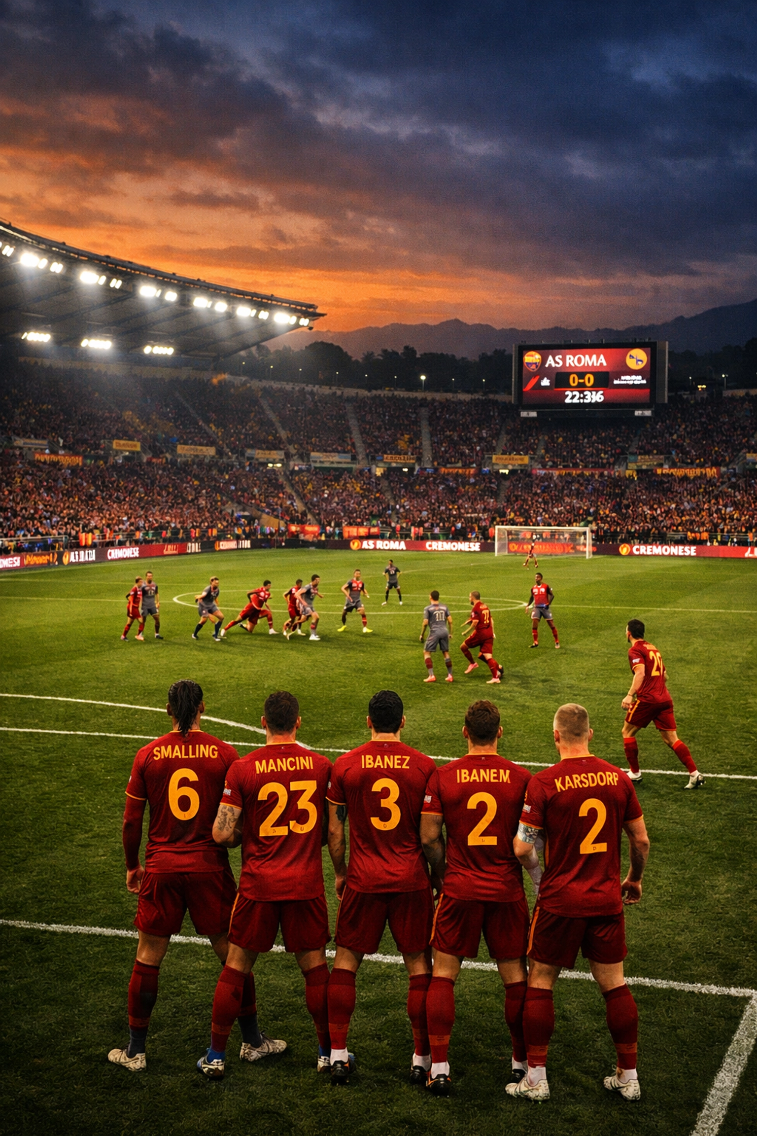 AS Roma Defensive gegen Cremonese im Stadio Olimpico - Serie A Wett-Tipp